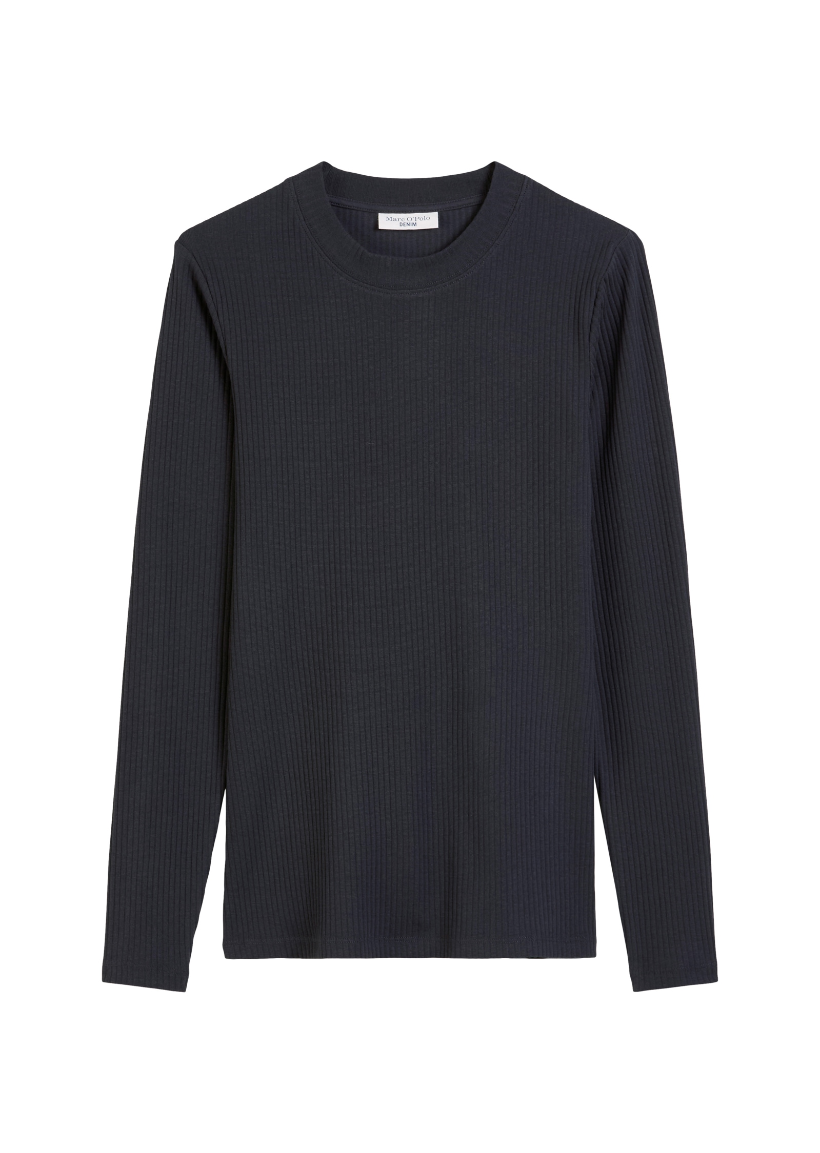 Marc O'Polo DENIM Langarmshirt, Rundhalsausschnitt, slim fit, Bio-Baumwolle