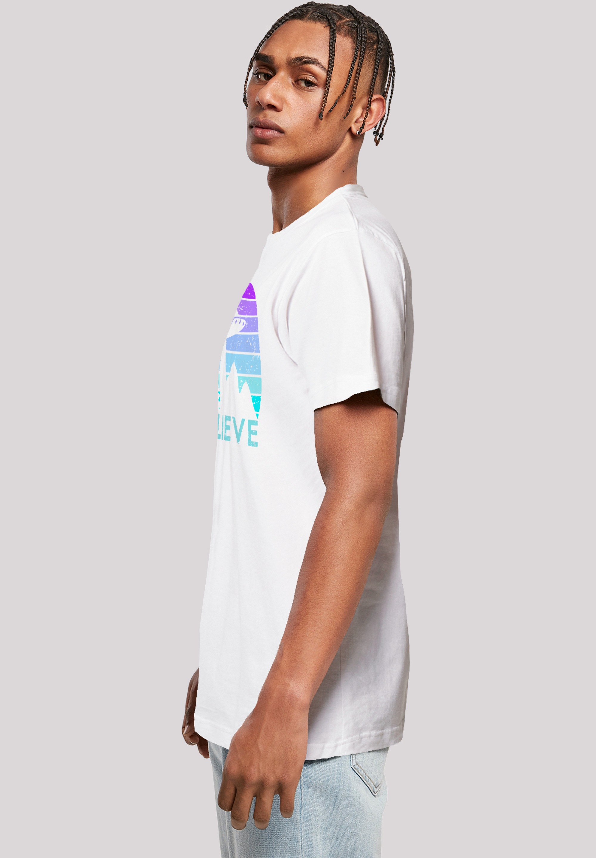 F4NT4STIC T-Shirt »I BELIEVE UFO Alien Raumschiff Retro«, Premium Qualität