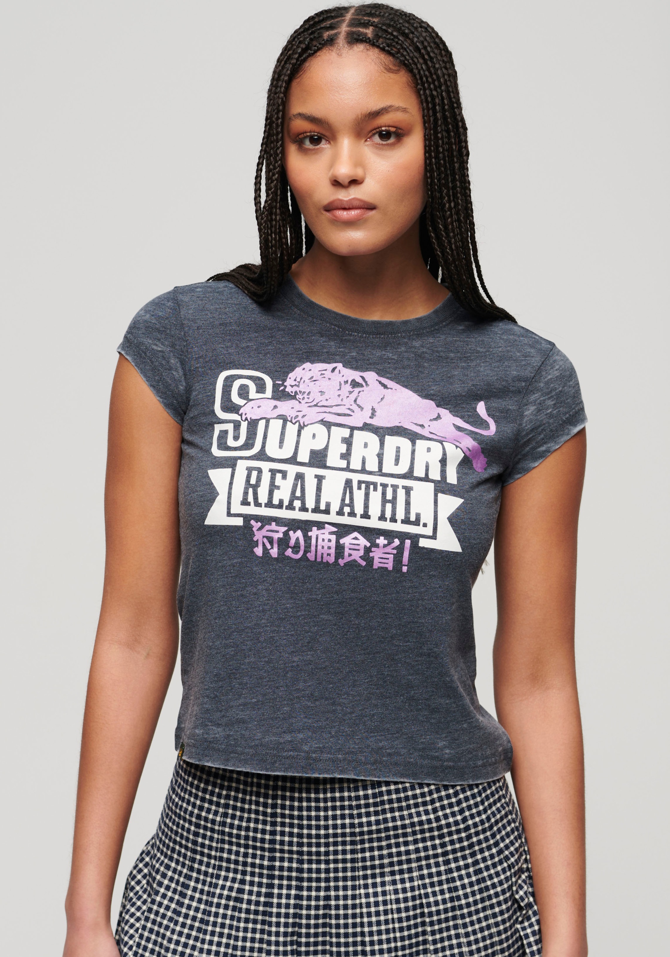 Superdry Kurzarmshirt "VARSITY BURNOUT CAP SLV TEE" günstig online kaufen