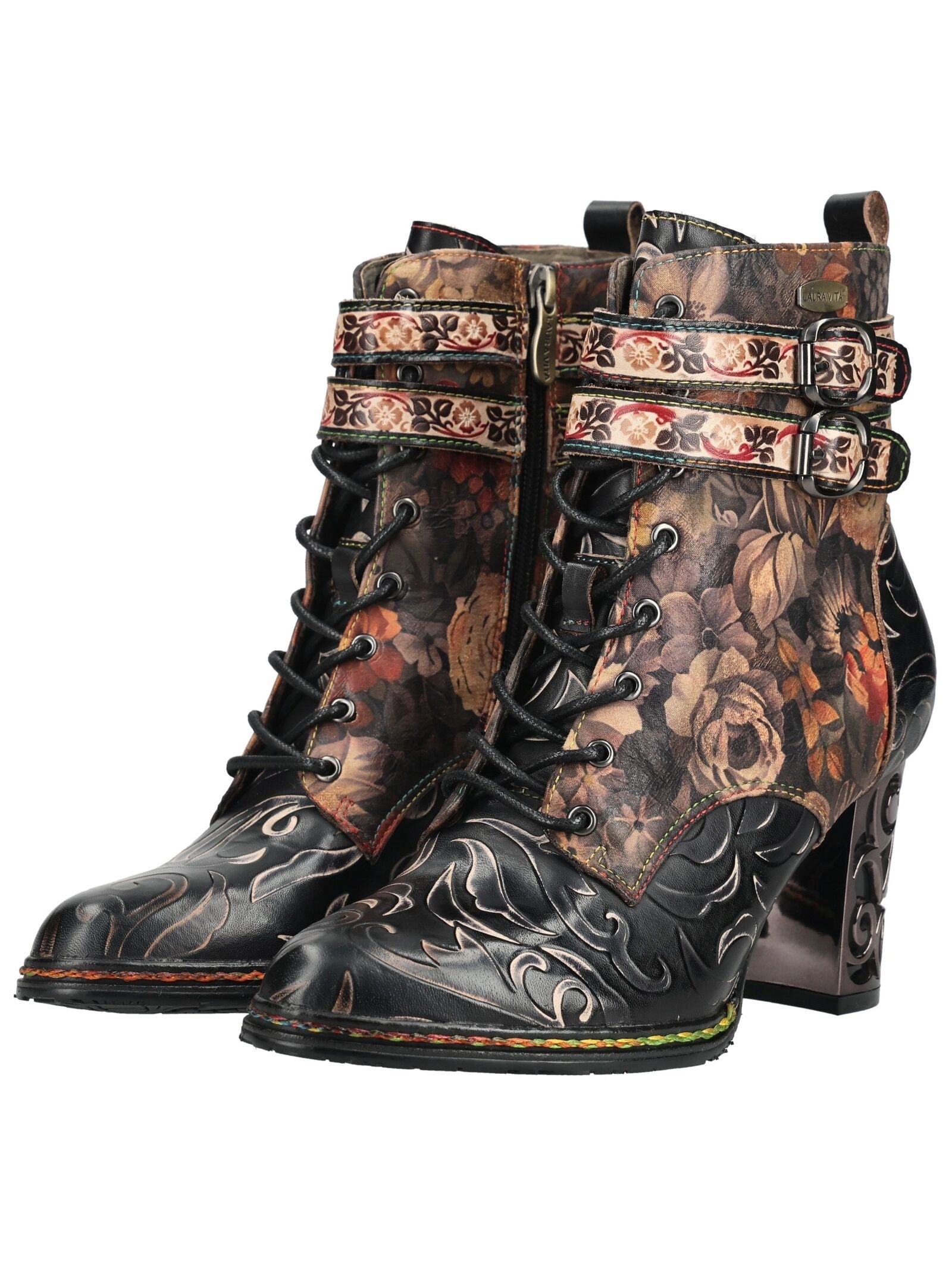 LAURA VITA High-Heel-Stiefelette »LAURA VITA Stiefelette Leder/Textil«