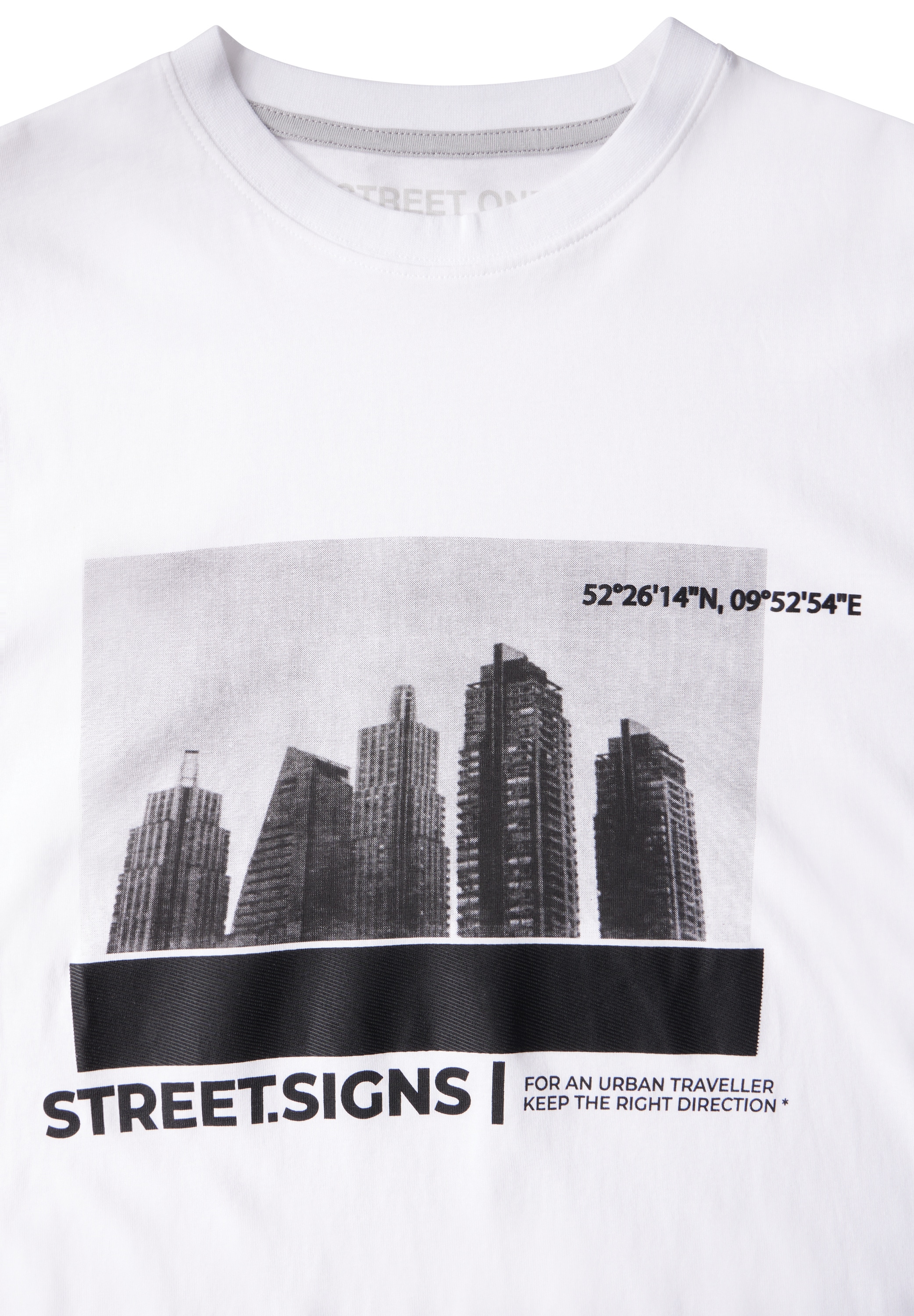 STREET ONE MEN Langarmshirt, aus reiner Baumwolle