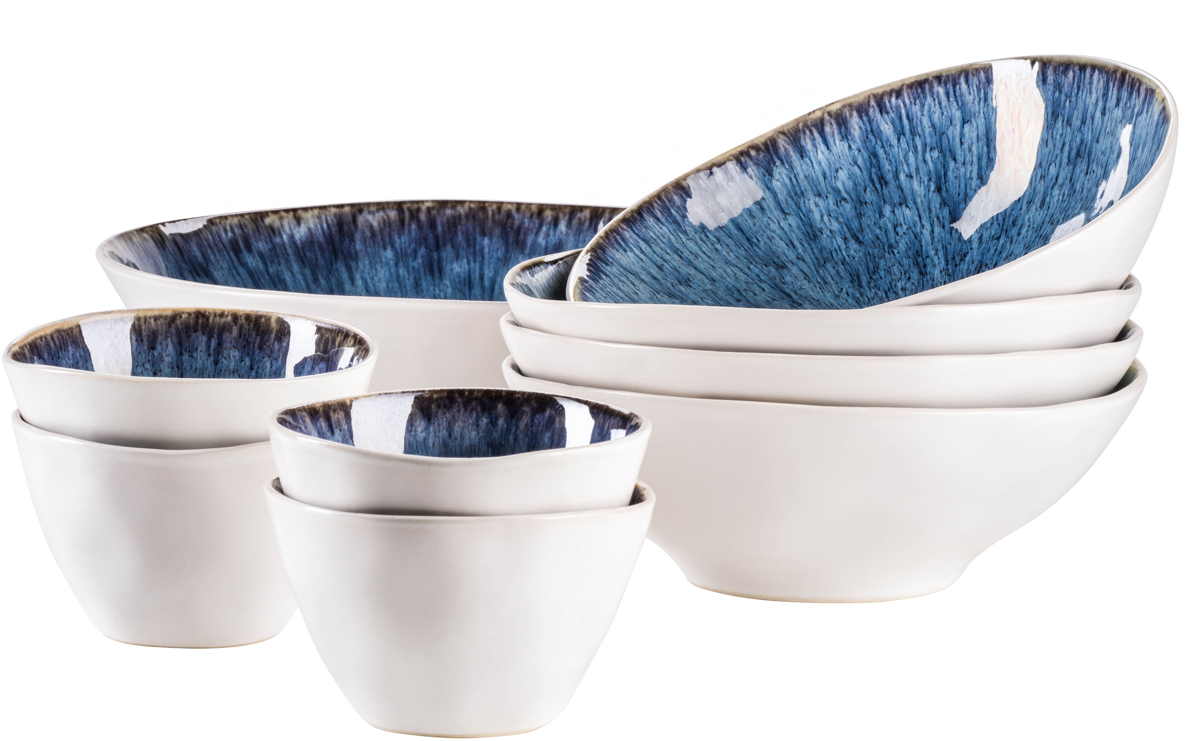 MÄSER Salatschüssel "FROZEN, Salatschüssel-Set, Steinzeug" 9 Stk. aus Stein günstig online kaufen