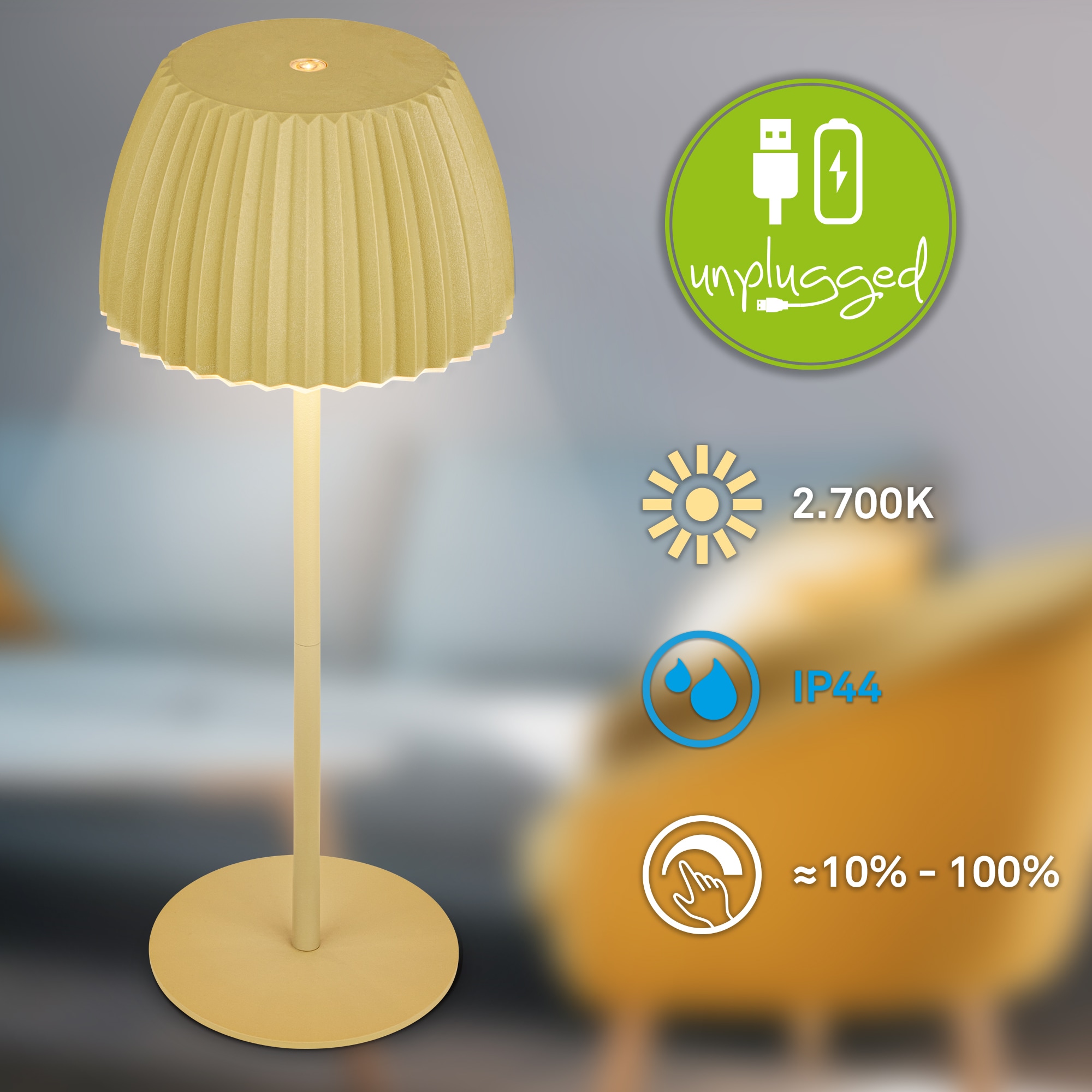 Briloner Leuchten LED Tischleuchte »Akku LED Tischleuchte«, Leuchtmittel LED-Modul | LED fest integriert