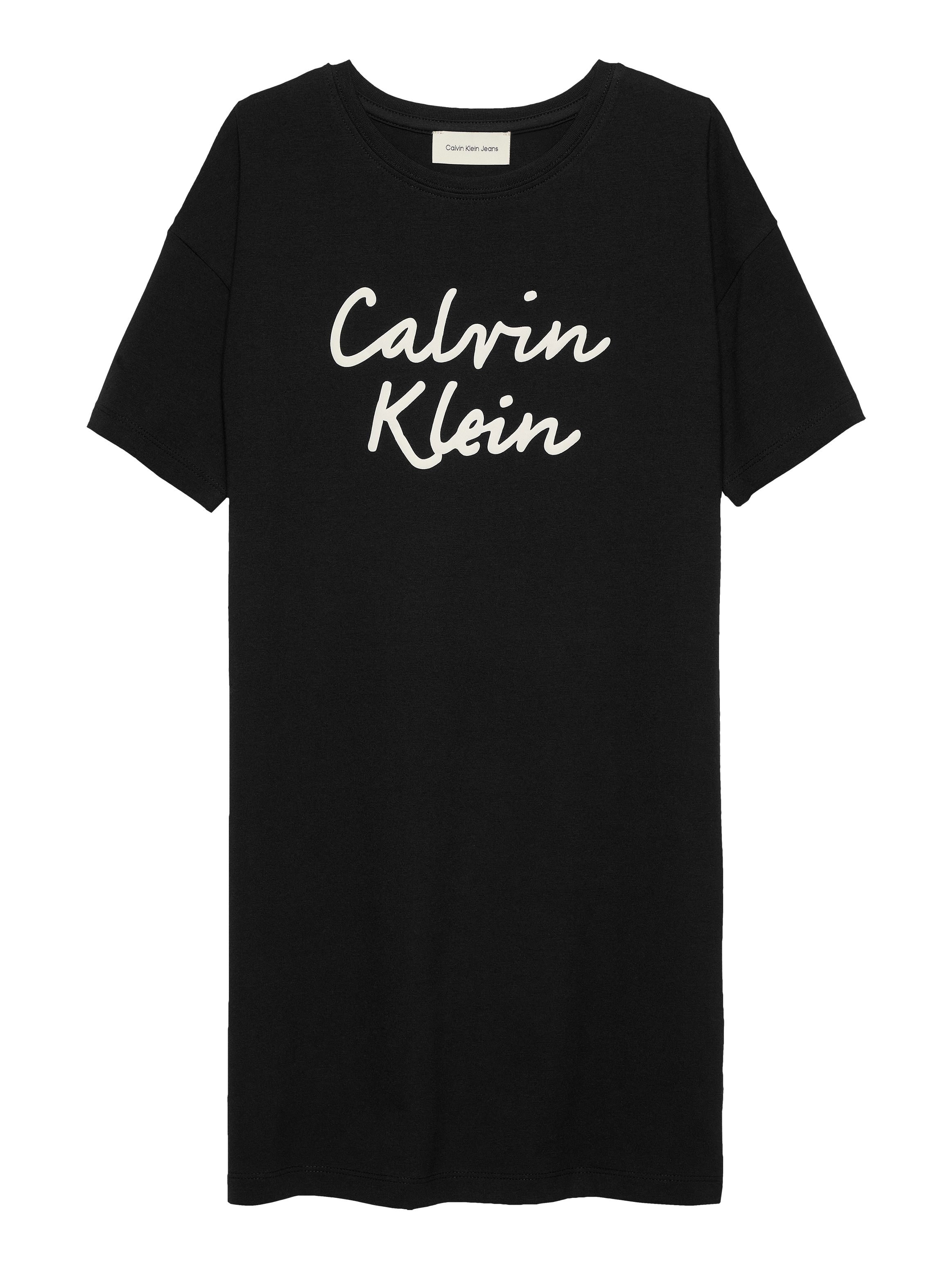 Calvin Klein Jeans Jerseykleid »SCRIPT LOGO T-SHIRT DRESS«, mit großem Logo