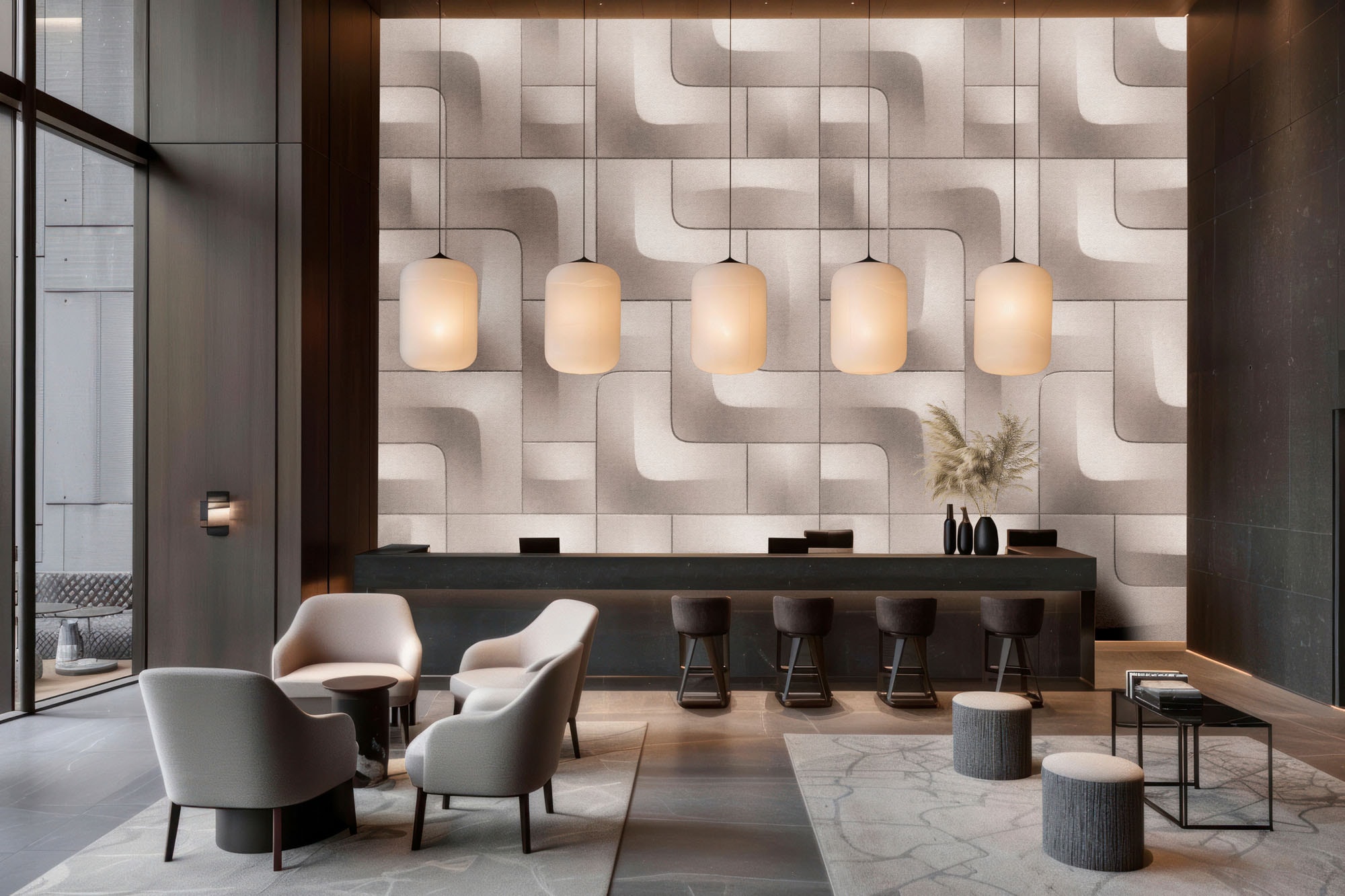 living walls Fototapete »Walls by Patel 5 Fototapete Geometrische 3D-Module« 3D-Optik glatt Geometrische 3D-Module auf 200 g/m² Premium-Vlies