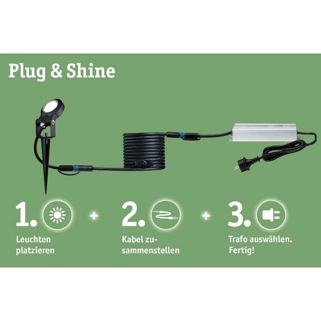 Paulmann Lampen-Verbindungskabel »Outdoor Plug&Shine 10m IP68«, 1000 cm, 1  in - 2 out bestellen | BAUR