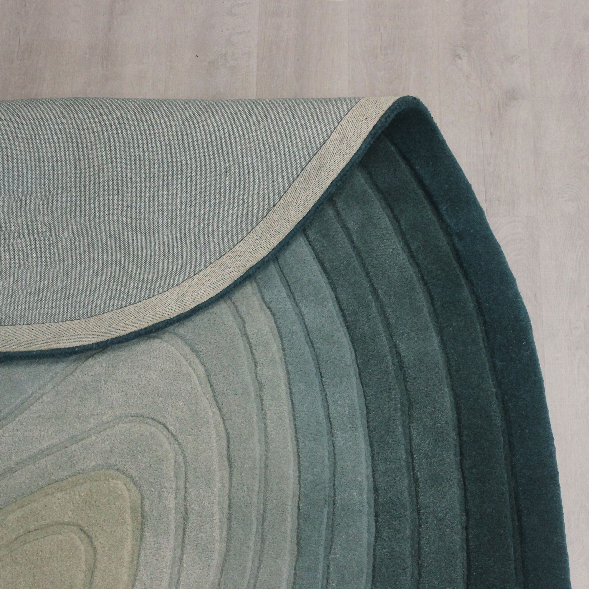 FLAIR RUGS Wollteppich »Puddle«, rechteckig, 9 mm Höhe, Wollteppich in Pfützenform