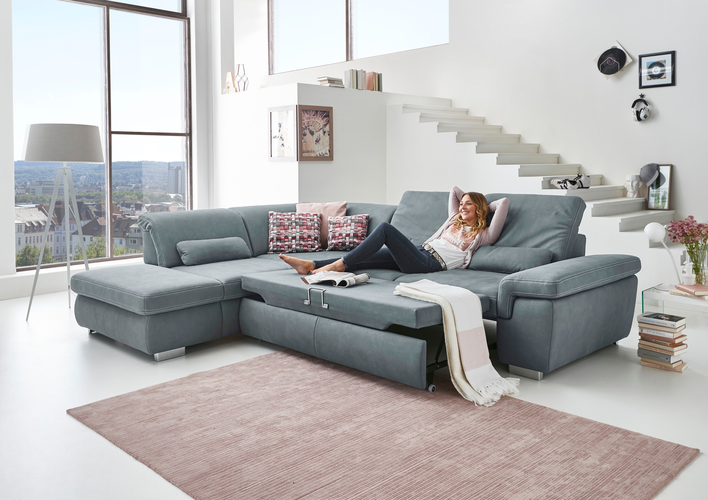 Die PlanBar Ecksofa »MP-IN17041 L-Form«, Sitztiefenverstellung, optional mit Kopfteilverstellung & Bettfunktion