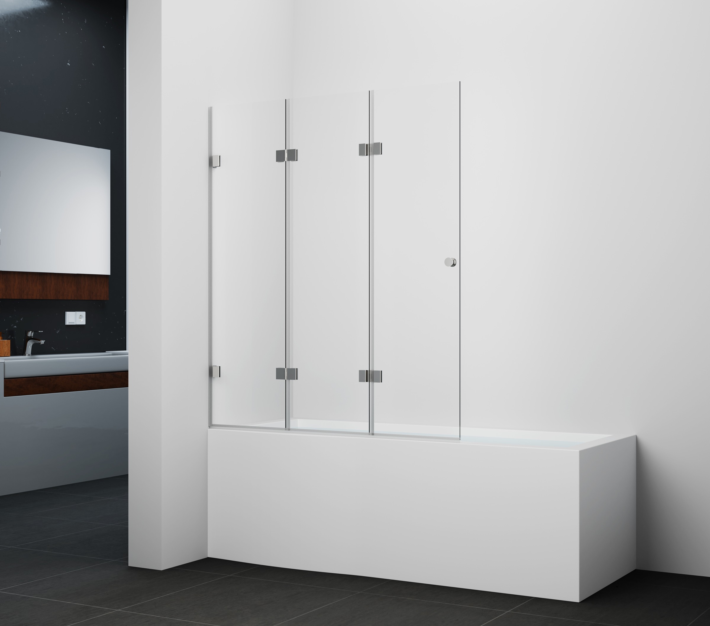 Marwell Badewannenfaltwand »Silver Vibe« 3-flügelig