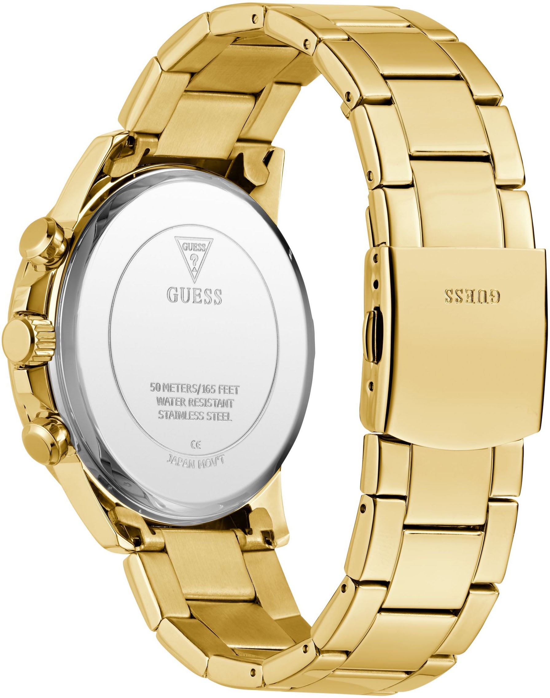 Guess Multifunktionsuhr »WALKER«, Quarzuhr, Armbanduhr, Herrenuhr, Datum, Wochentag, Edelstahlarmband
