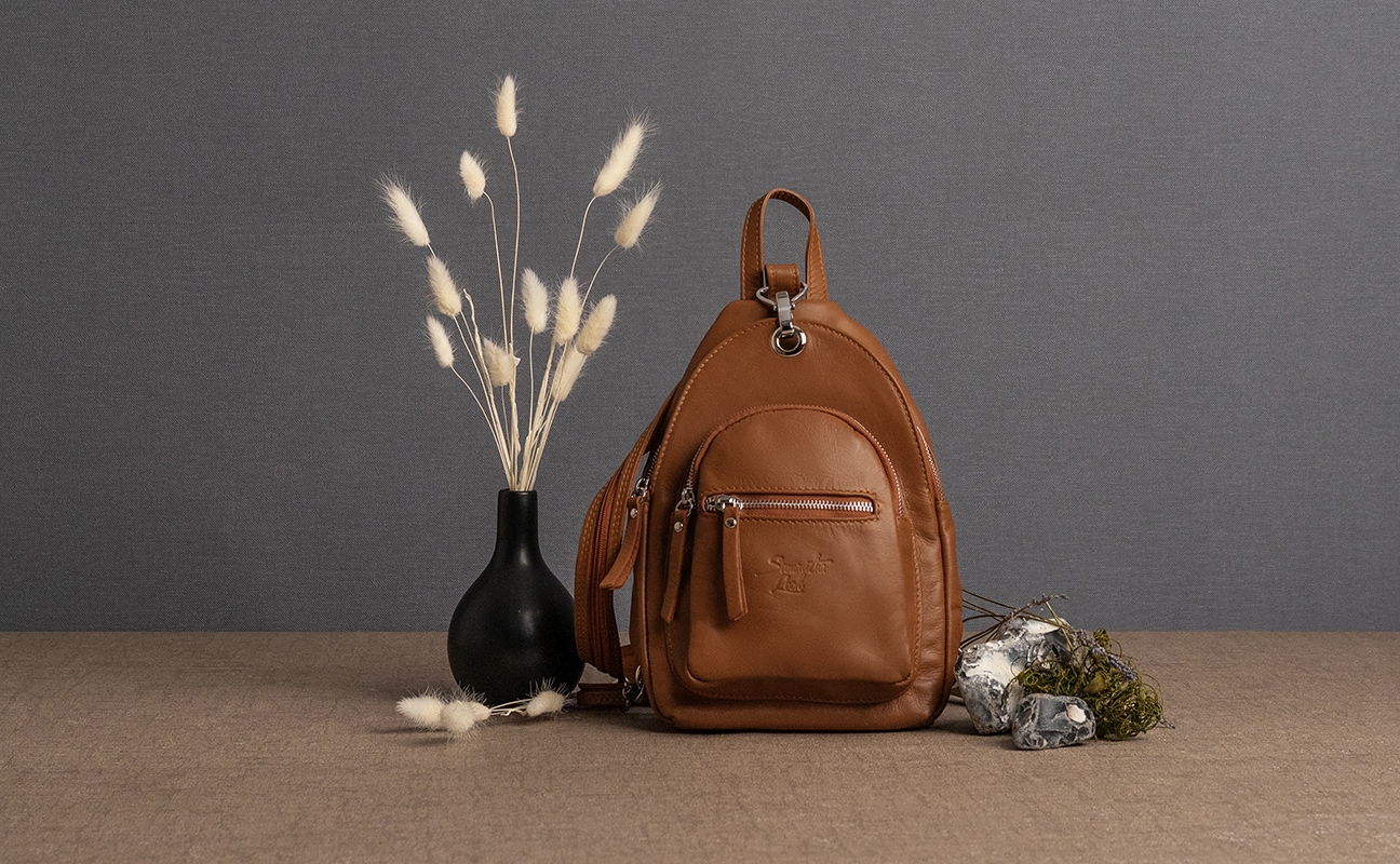 Samantha Look Cityrucksack, echt Leder, Made in Italy