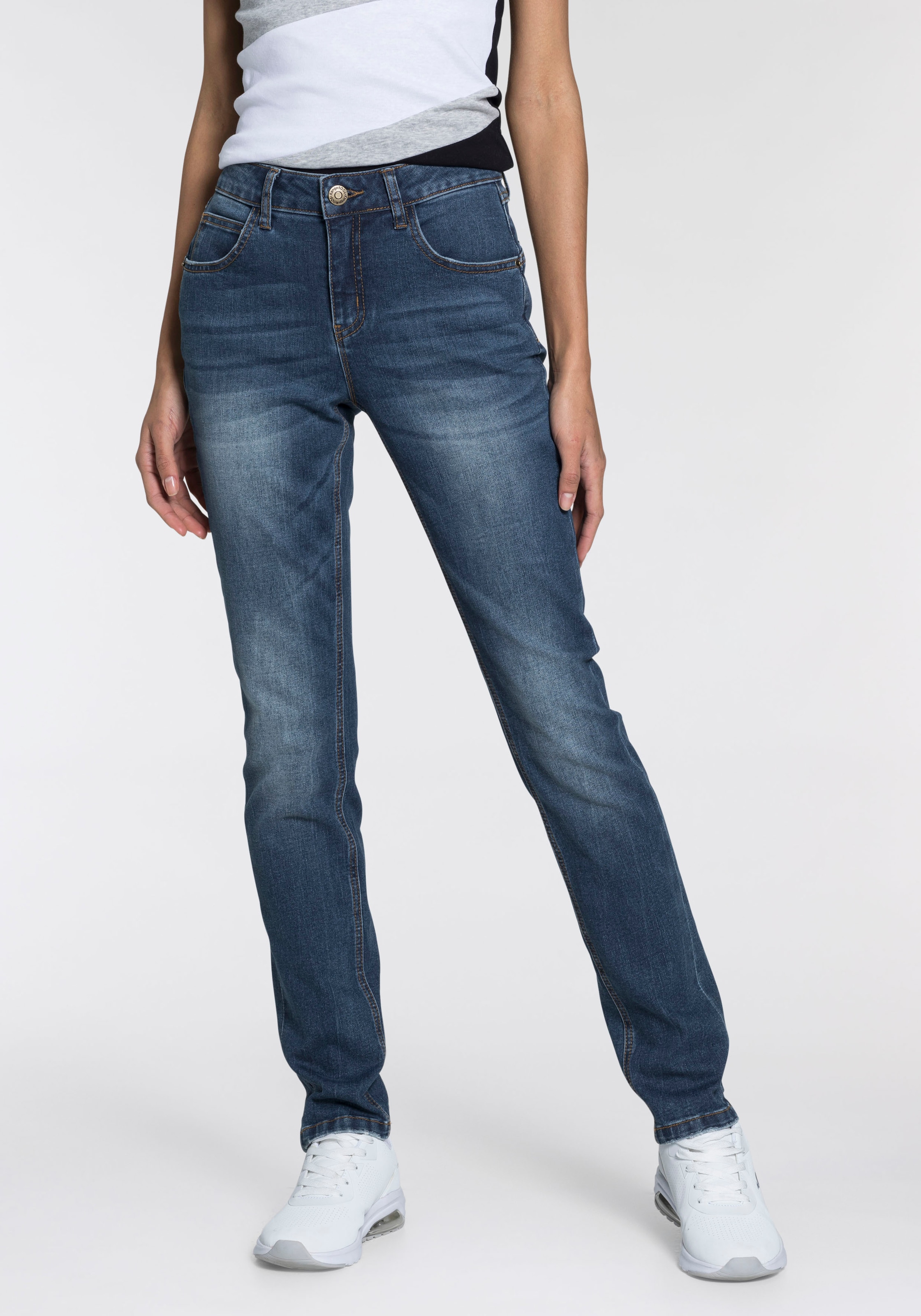 KangaROOS Relax-fit-Jeans "RELAX-FIT HIGH WAIST", knöchelfreie Schnittform, krempelbare Beinabschlüsse