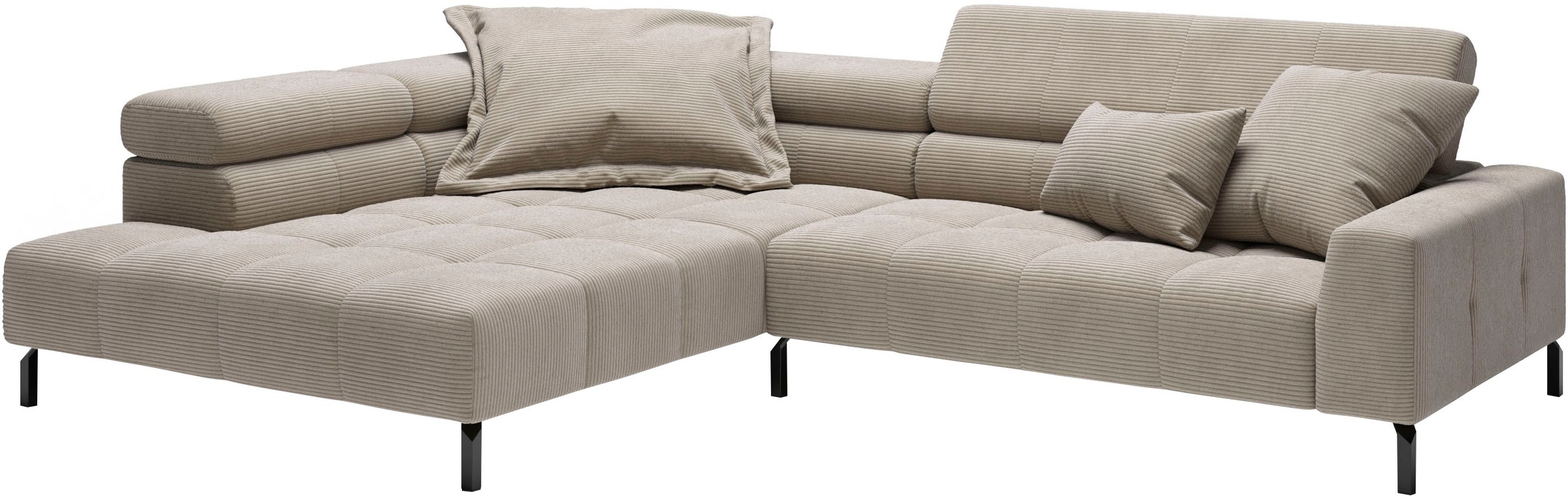 Places of Style Ecksofa »Cleveland, L-Form, incl. Kopfteilverstellung, Breite 311 cm«, wahlweise elektrischer Sitzvorzug