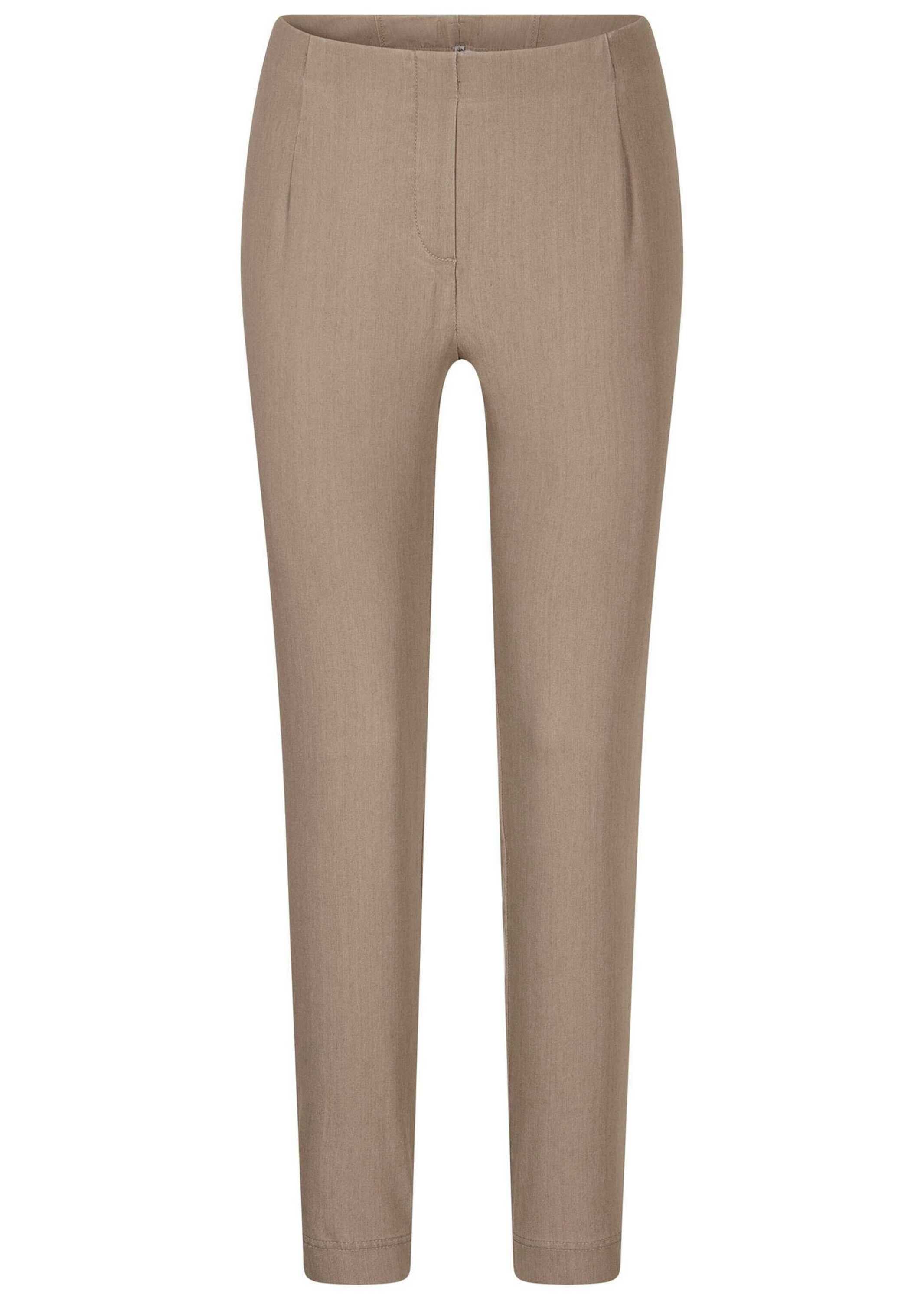 GOLDNER Chinohose "Jerseyhose mit Schlupfbund" Reissverschluß-Optik