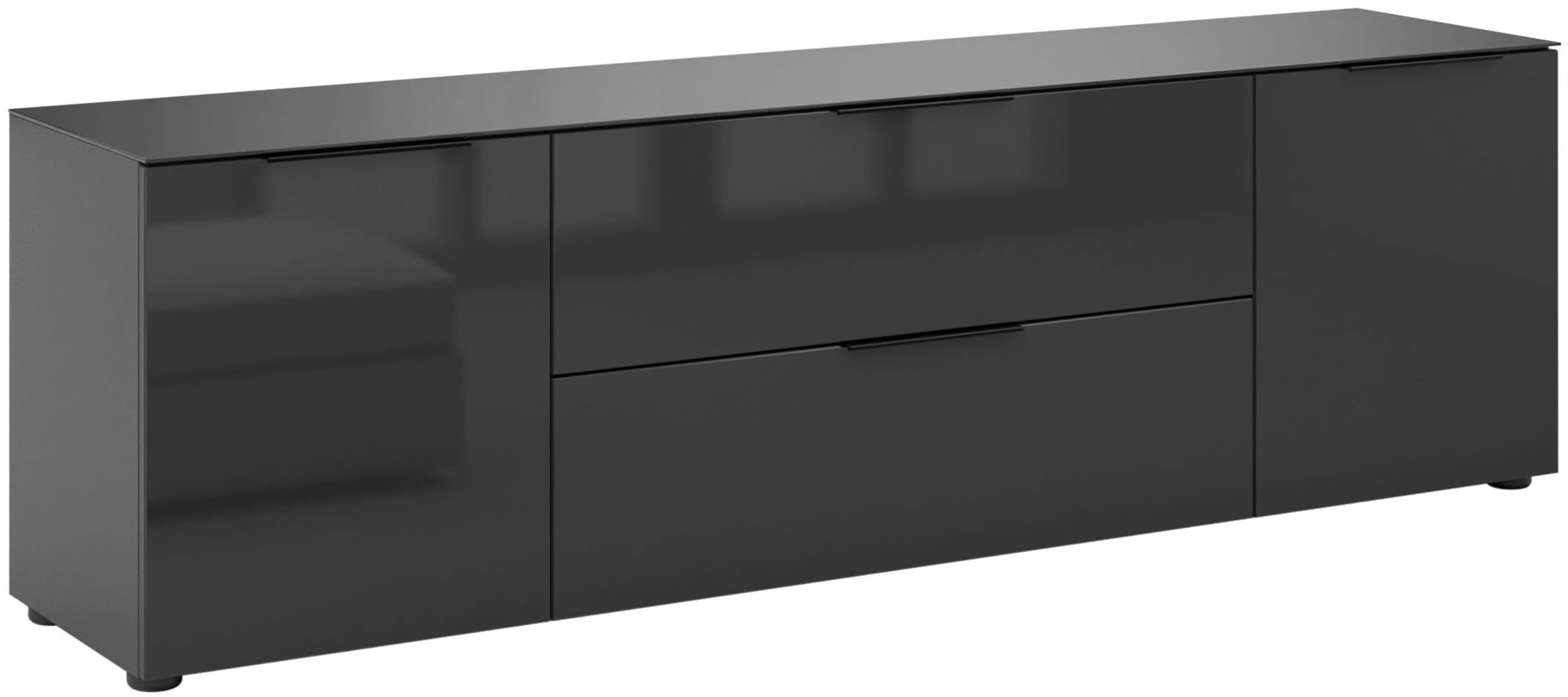 Thumbnail - Manjana Möbel Lowboard "mit Chrom oder Schwarz matten Metallgriffen"