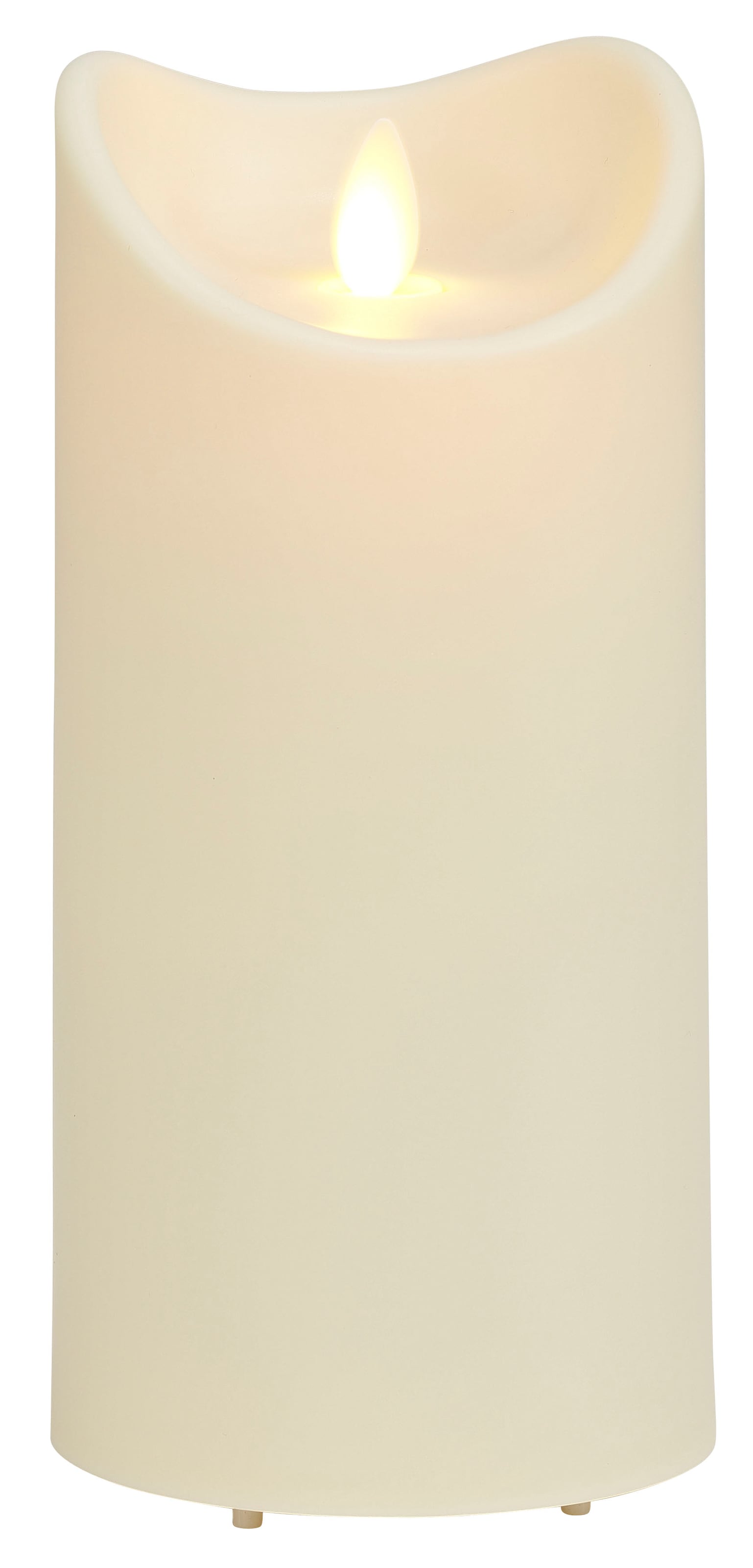 IC HOME LED Dekolicht "LED-Kerze für aussen, Weihnachtsdeko", Ø 8,9cm H: 19,2cm, 1 Stk., beige, Leuchten, mit beweglicher Flamme, Ø ca. 8,9 cm,