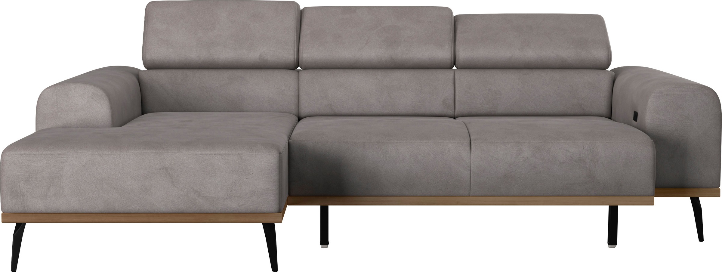 Home affaire Ecksofa »Carlo L-Form« mit Kopfteilverstellung & Holz-Rahmenoptik, wahlweise Relaxfunktion