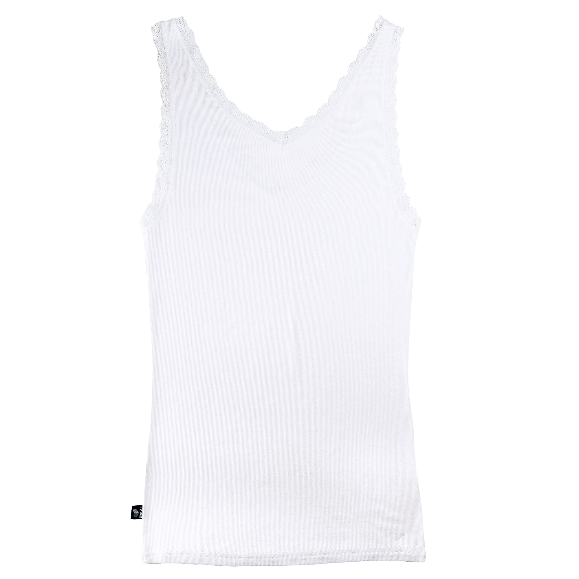 like it! Achseltop mit tiefem V-Ausschnitt mit Spitze