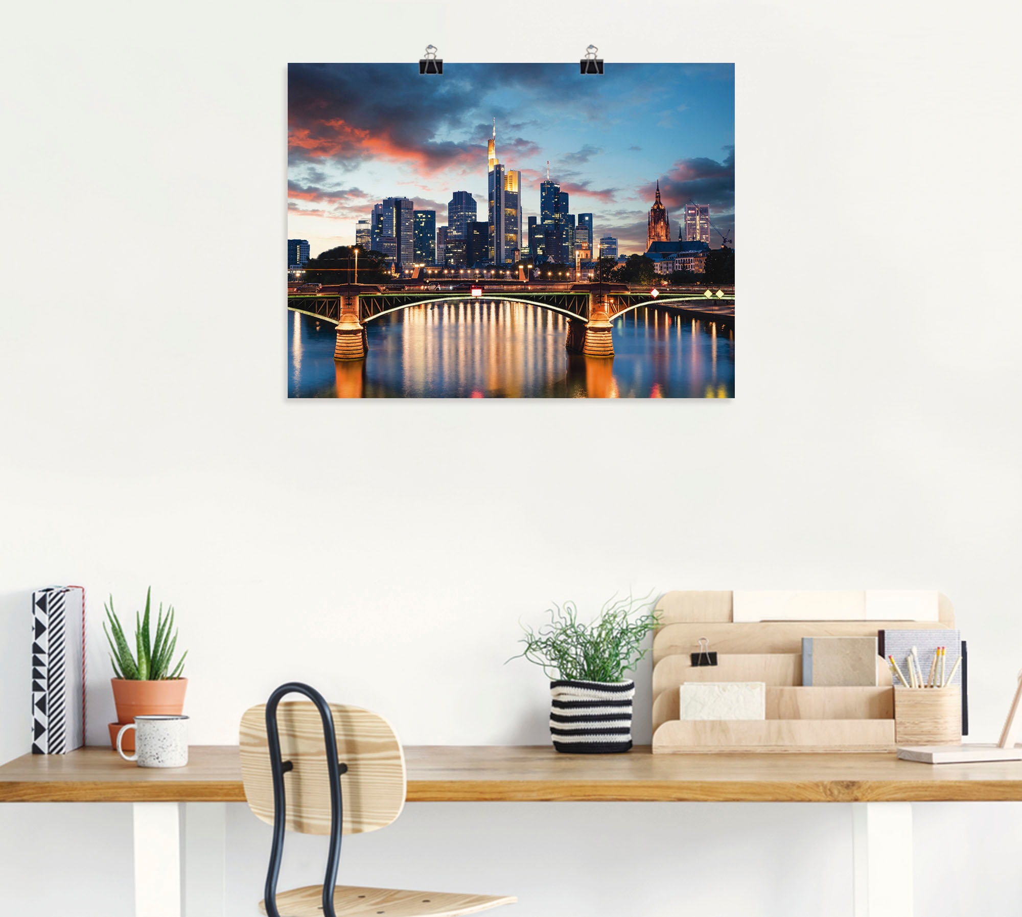 Wandbild als in Wandaufkleber II«, Poster am Main »Frankfurt | Skyline Deutschland, Alubild, (1 Artland St.), versch. oder BAUR Leinwandbild, kaufen Größen