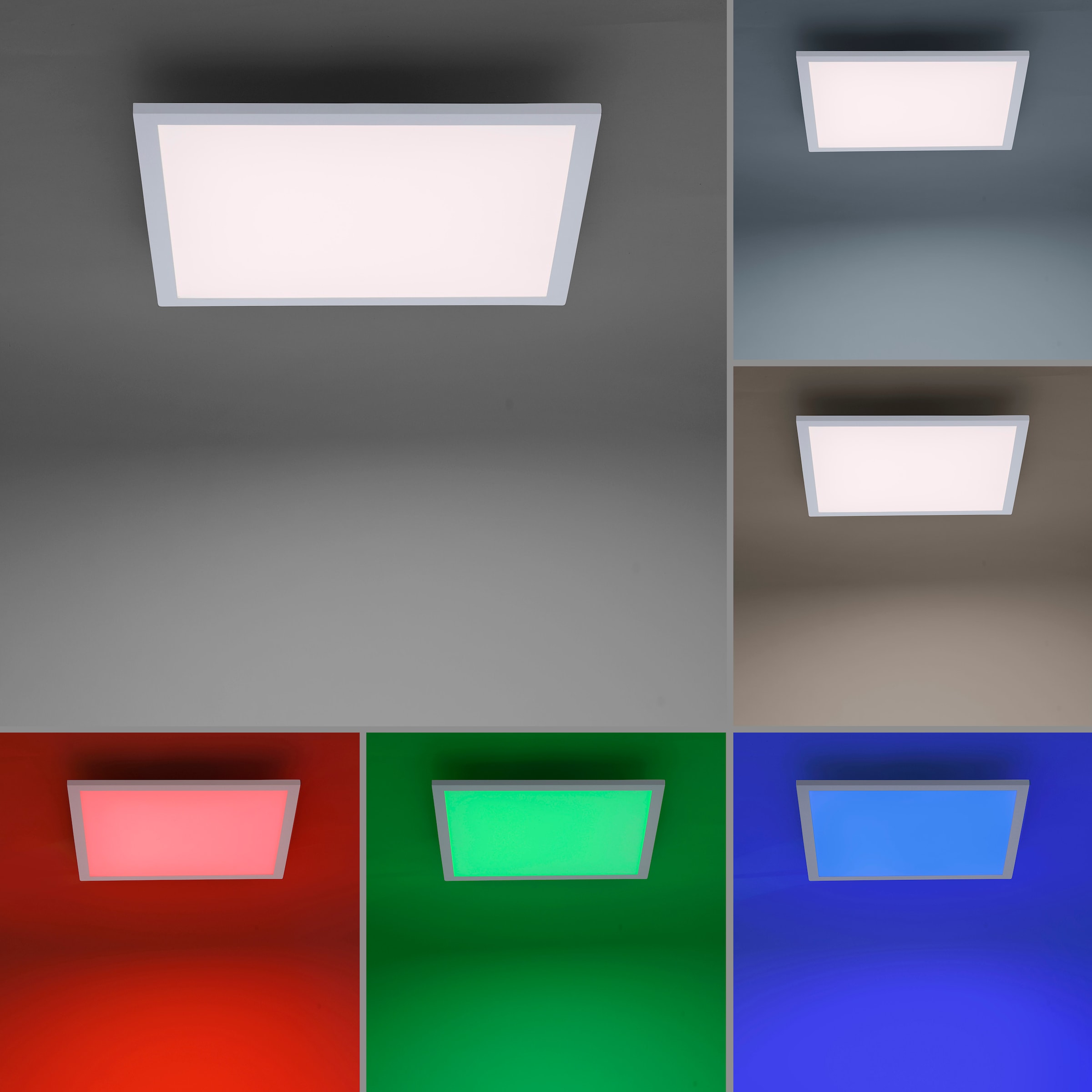 JUST LIGHT Deckenleuchte »Ls-FLAT«, 1 flammig-flammig, RGB+tunable white, Infrarot inkl., Fernbedienung, Smarthome fähig