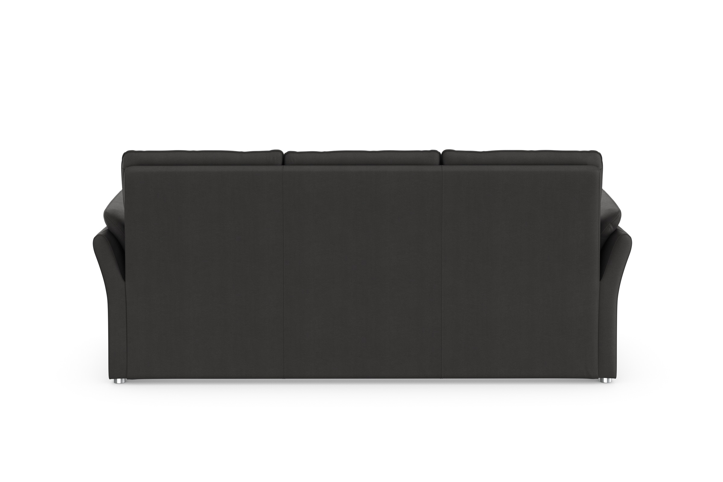 DOMO collection 3-Sitzer »Pina, schmale Armlehnen, mit Federkern, kompakt & elegant«, Hoher Sitzkomfort, Luxus-Microfaser Lederoptik, grau, Breite 219 cm