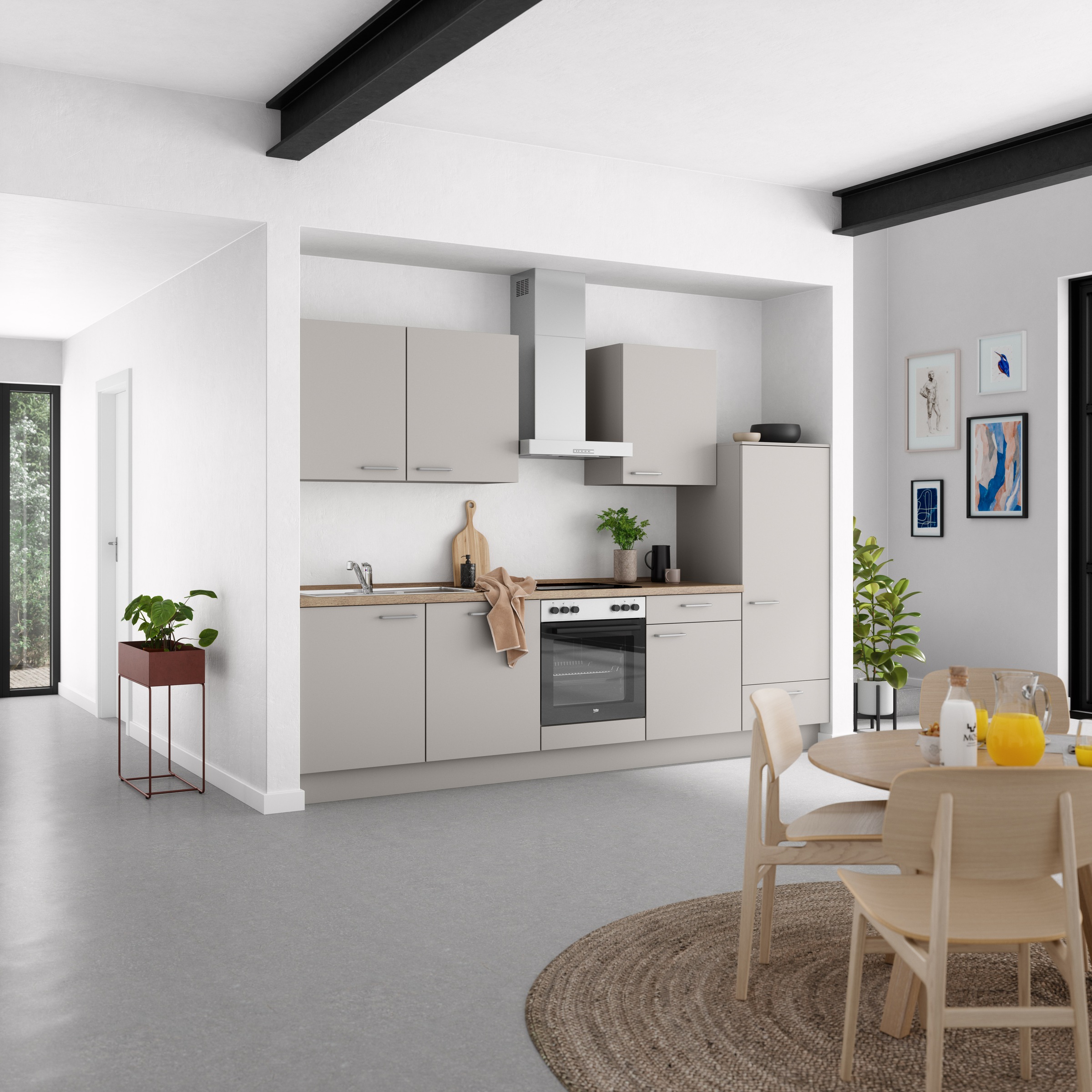 nobilia® Küchenzeile »"Touch I"«, vormontiert, Ausrichtung wählbar, Breite 300 cm, wahlw. mit E-Geräten
