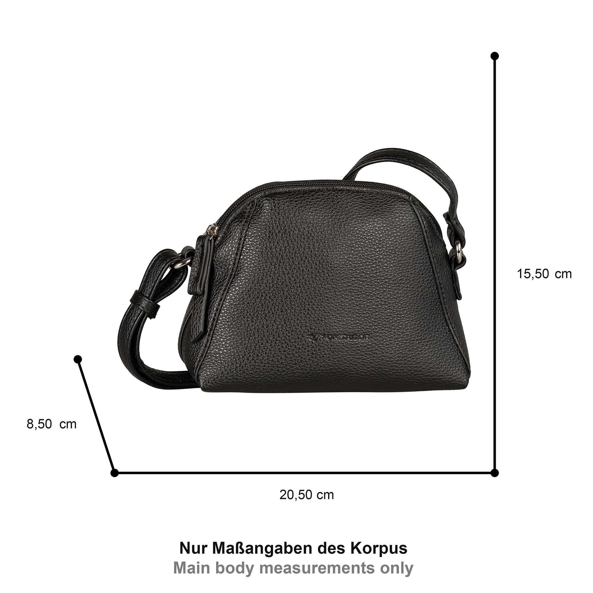 TOM TAILOR Umhängetasche »Dahlia«, weiches Lederimitat in moderem Look mit Kontrastkanten und feinem Logo