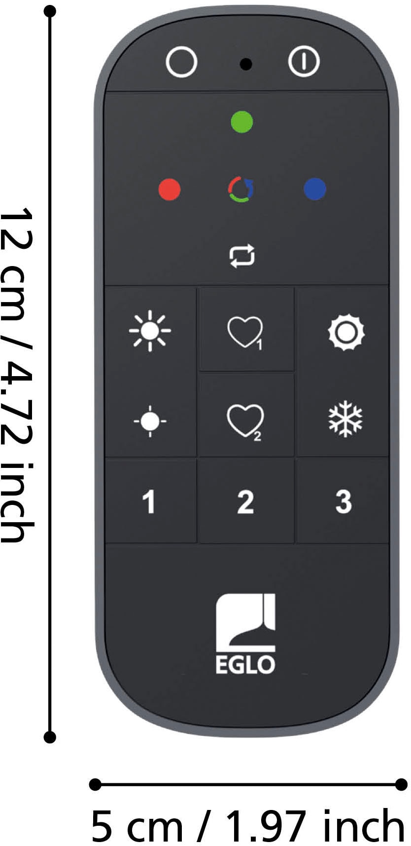 EGLO Smart-Home-Fernbedienung »CONNECT Z REMOTE Fernbedienung, Zubehör, ZigBee 3.0, batteriebetrieben«, Inkl. Wandhalterung und Batterie, 12,2x5,4x1,8 cm, steuerbar über 15m