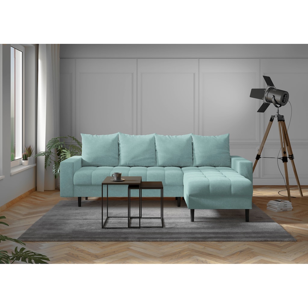INOSIGN Ecksofa »Lillemor«, auch mit extrakurzer Lieferzeit, incl. Bettfunktion & Bettkasten