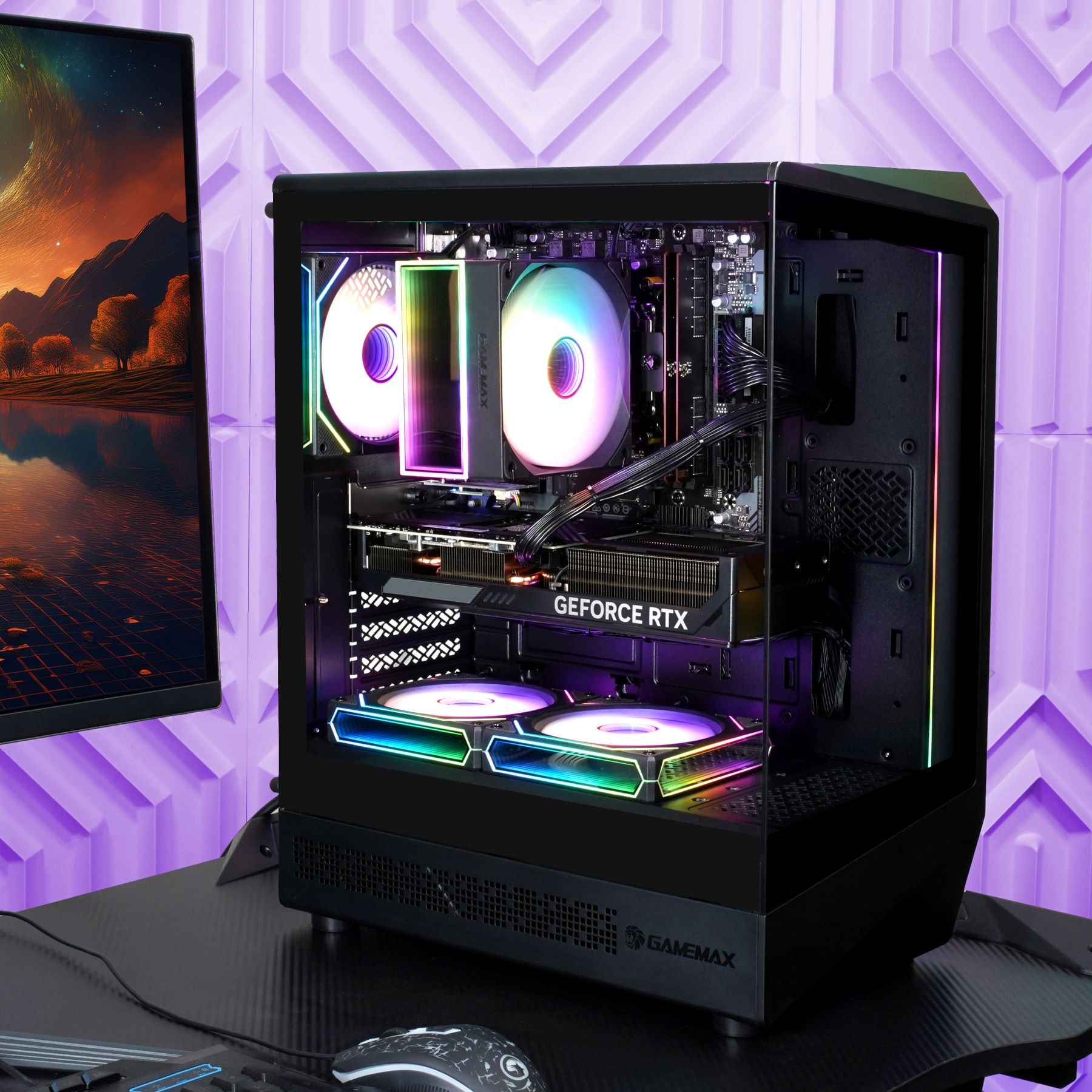 GAMEMAX PC-Komplettsystem »GigaDeal Gaming-PC-Set VISTA COC AB«, Windows 11 + Gigabyte GS32QC LED-Monitor Curved, 80 cm (32")