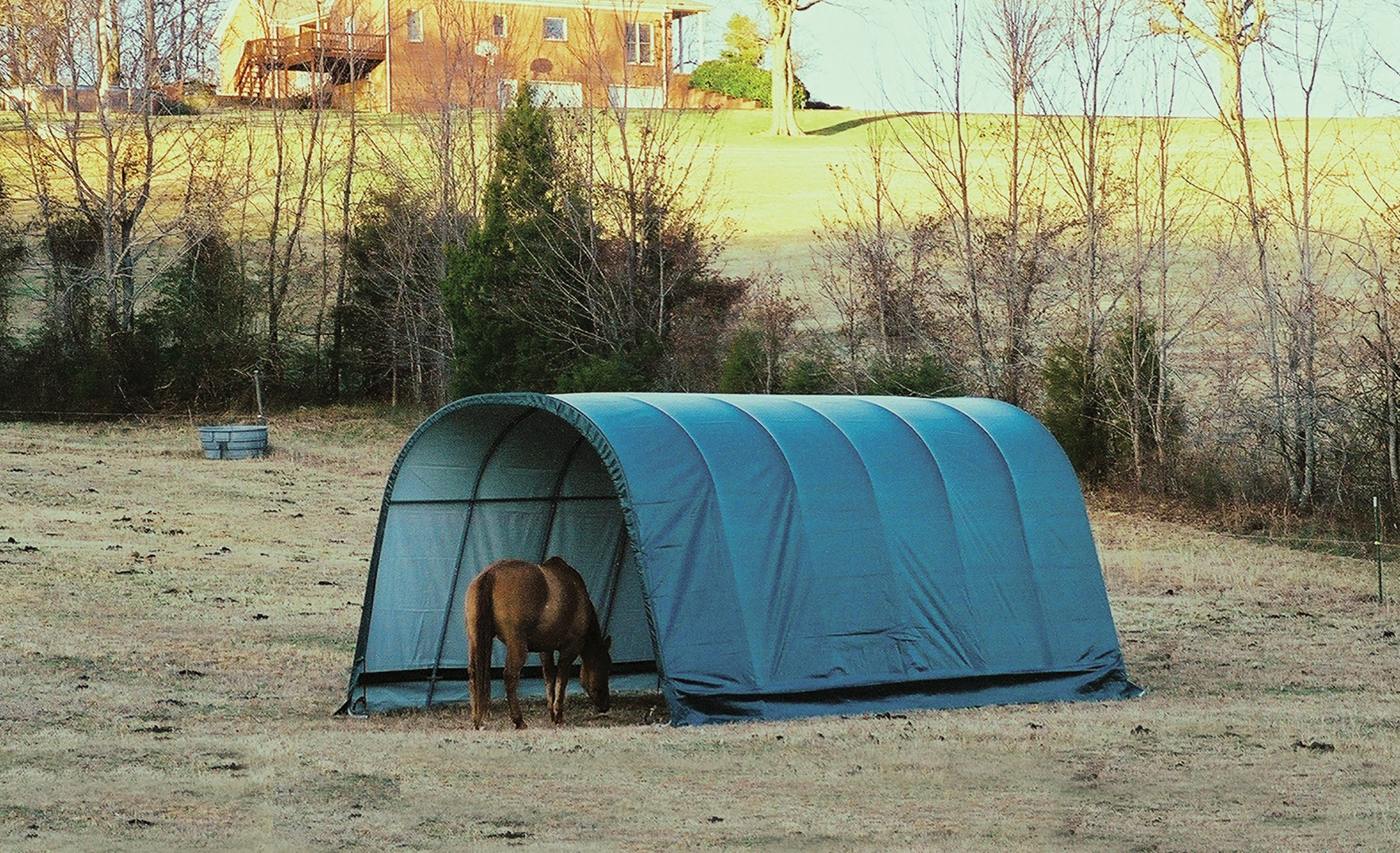 ShelterLogic Foliengerätehaus "Weidezelt, Zeltgarage, Run-In-Shed" Grün, 73 günstig online kaufen