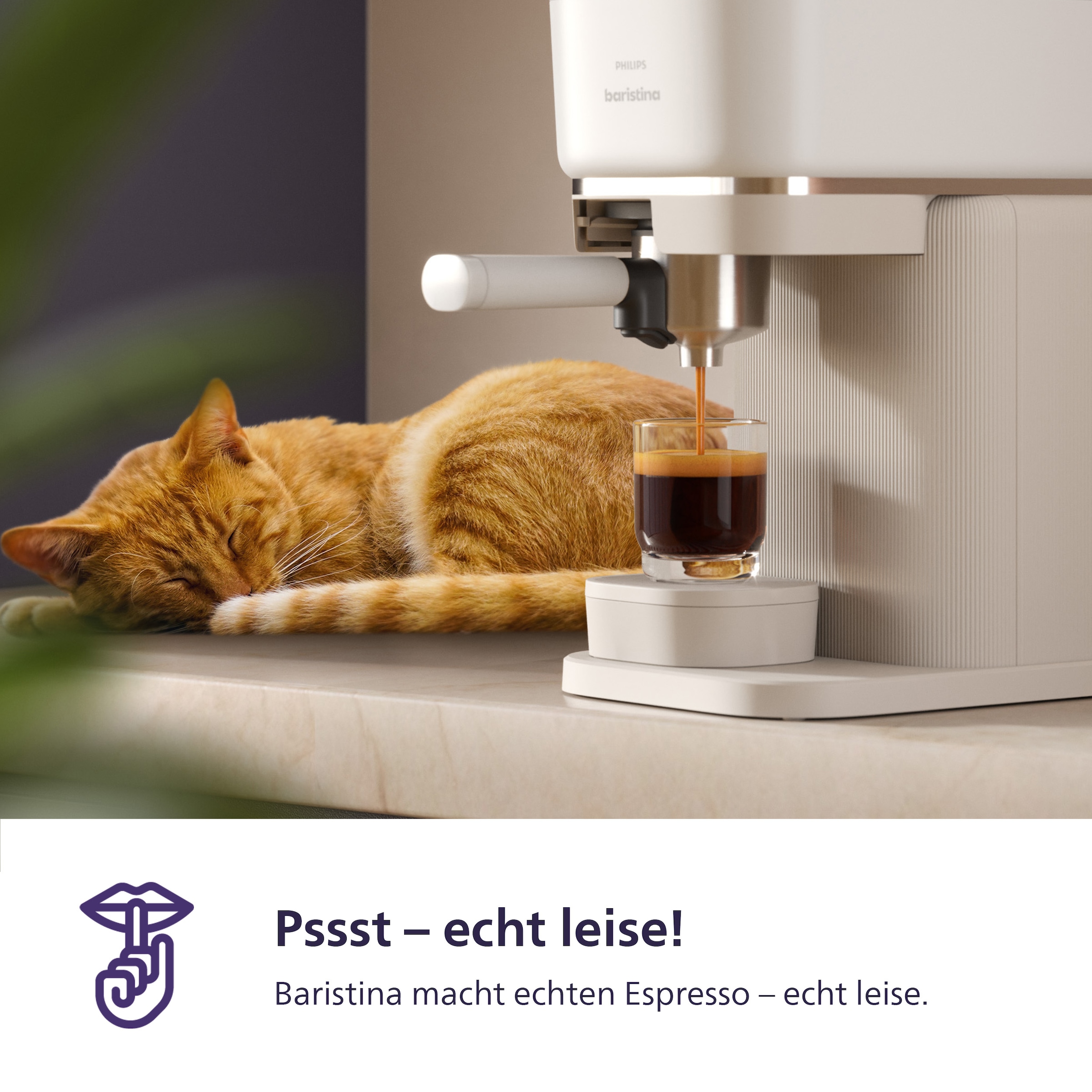 PHILIPS baristina Espressomaschine »mit Bean swap BAR320/00 mit Mahlwerk für ganze Bohnen«, Doppelter Bohnenbehälter, 16 bar Pumpendruck, Naturweiß​