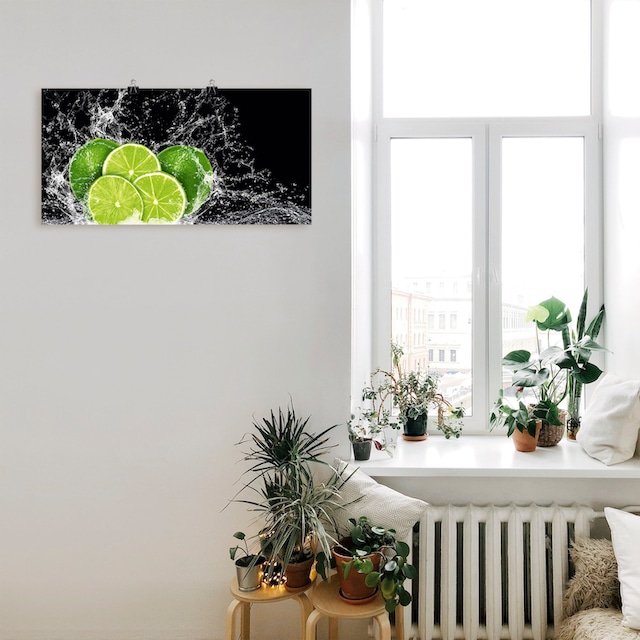 Artland Wandbild »Limone mit Spritzwasser«, Obst Bilder, (1 St.), als  Alubild, Leinwandbild, Wandaufkleber oder Poster in versch. Größen kaufen |  BAUR