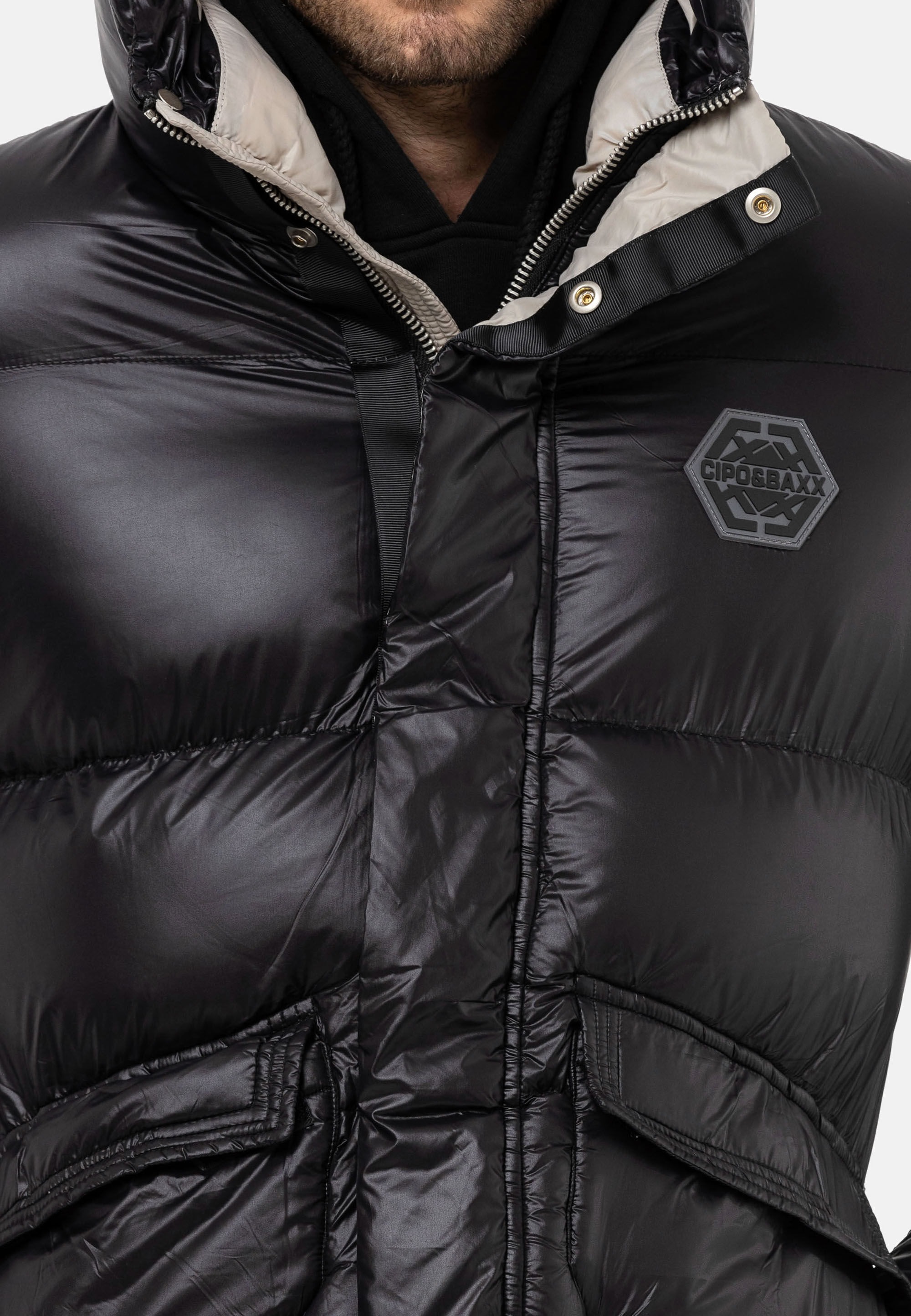 Cipo & Baxx Winterjacke »Jacke«, mit Kapuze, mit seitlichen Schlitzen