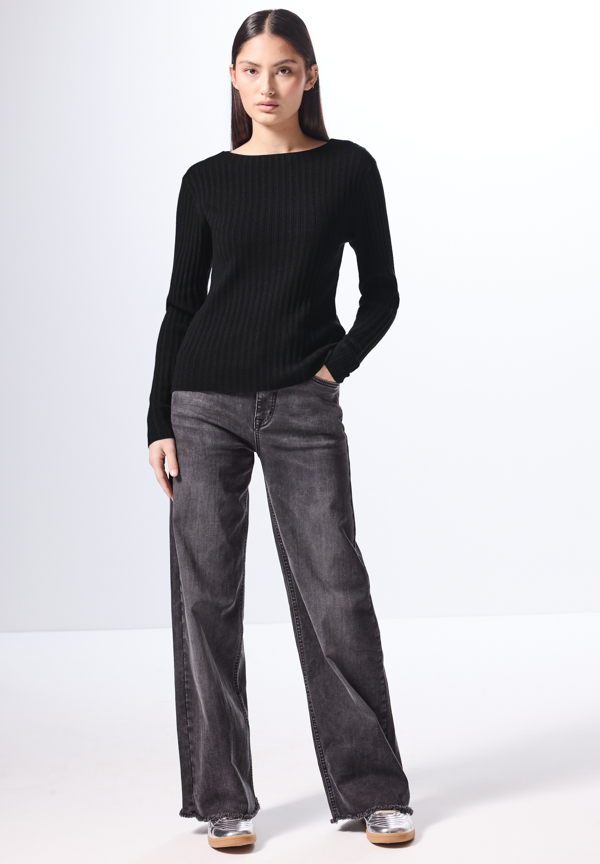 STREET ONE STUDIO Strickpullover, mit U-Boot-Ausschnitt