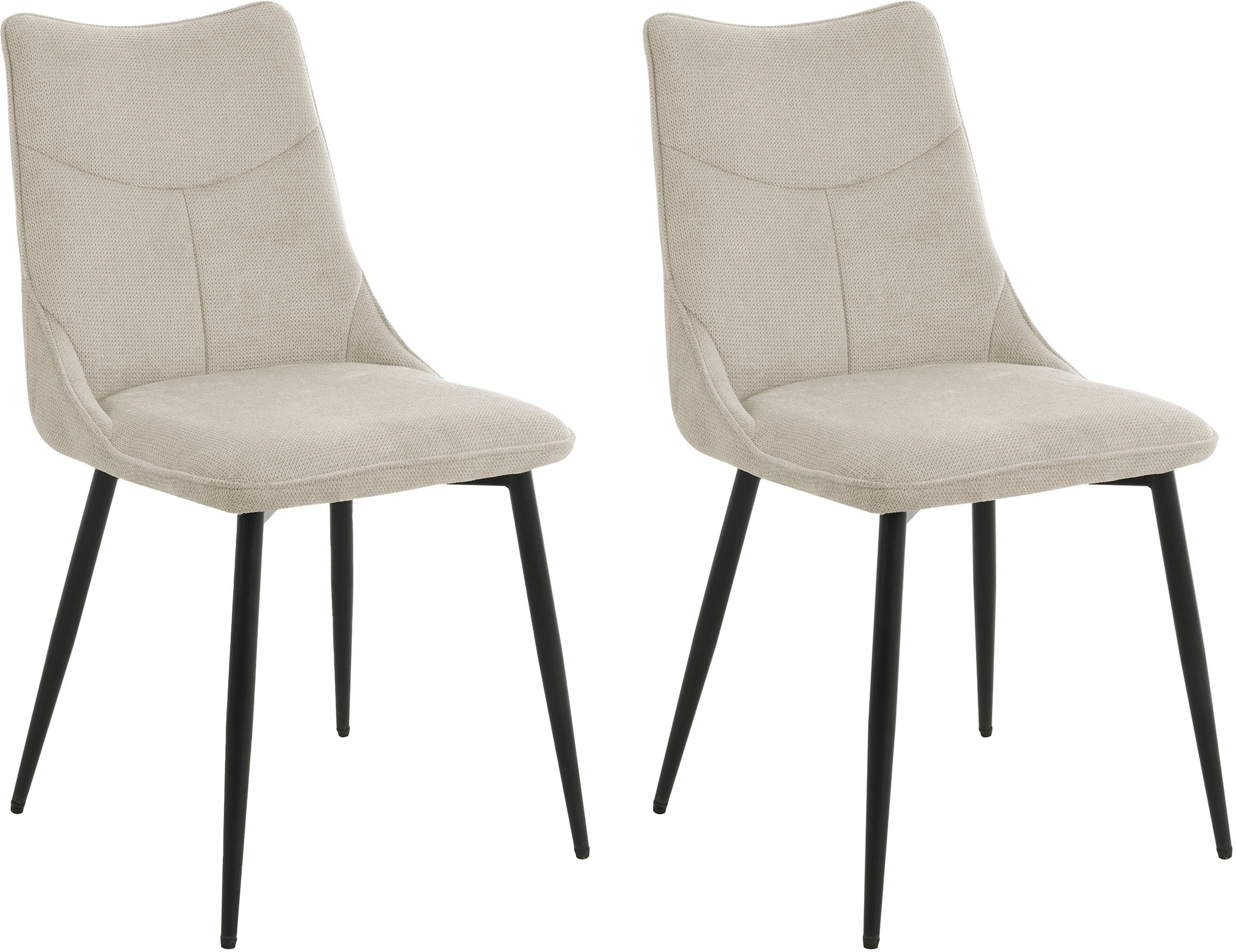 byLIVING Esszimmerstuhl "Carlo" (Set) 2 Stk.Gestell Metall schwarz, Küchens günstig online kaufen