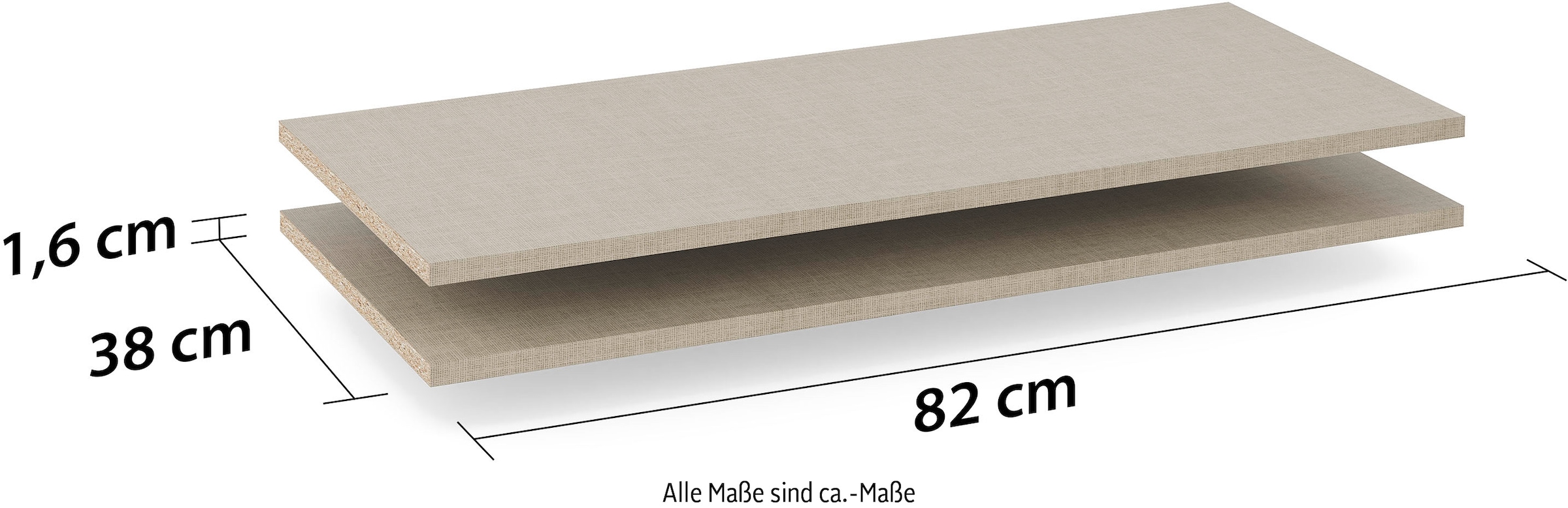 rauch Einlegeboden »Zubehör für Schränke der Serie TWIN«, 2er-Set Breite 82 cm, Tiefe 36 cm
