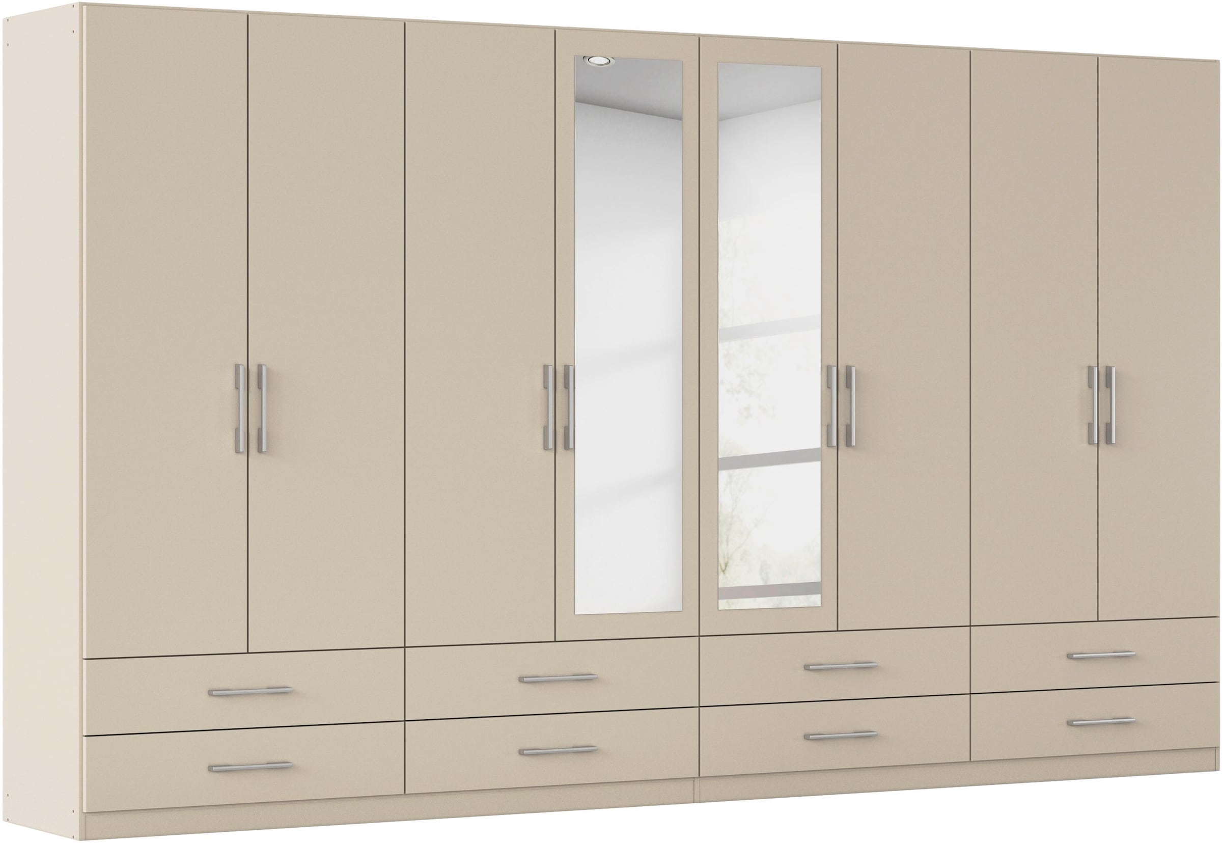 rauch Kleiderschrank "Schrank Garderobenschrank Mehrzweckschrank Schlafzimmer HERSBRUCK" 3 verschiedene Ausstattungen BASIC/CLASSIC/PREMIUM (inkl. SOFT-CLOSE), mit großzügigen Schubladen sowie Spiegeltüren MADE IN GERMANY