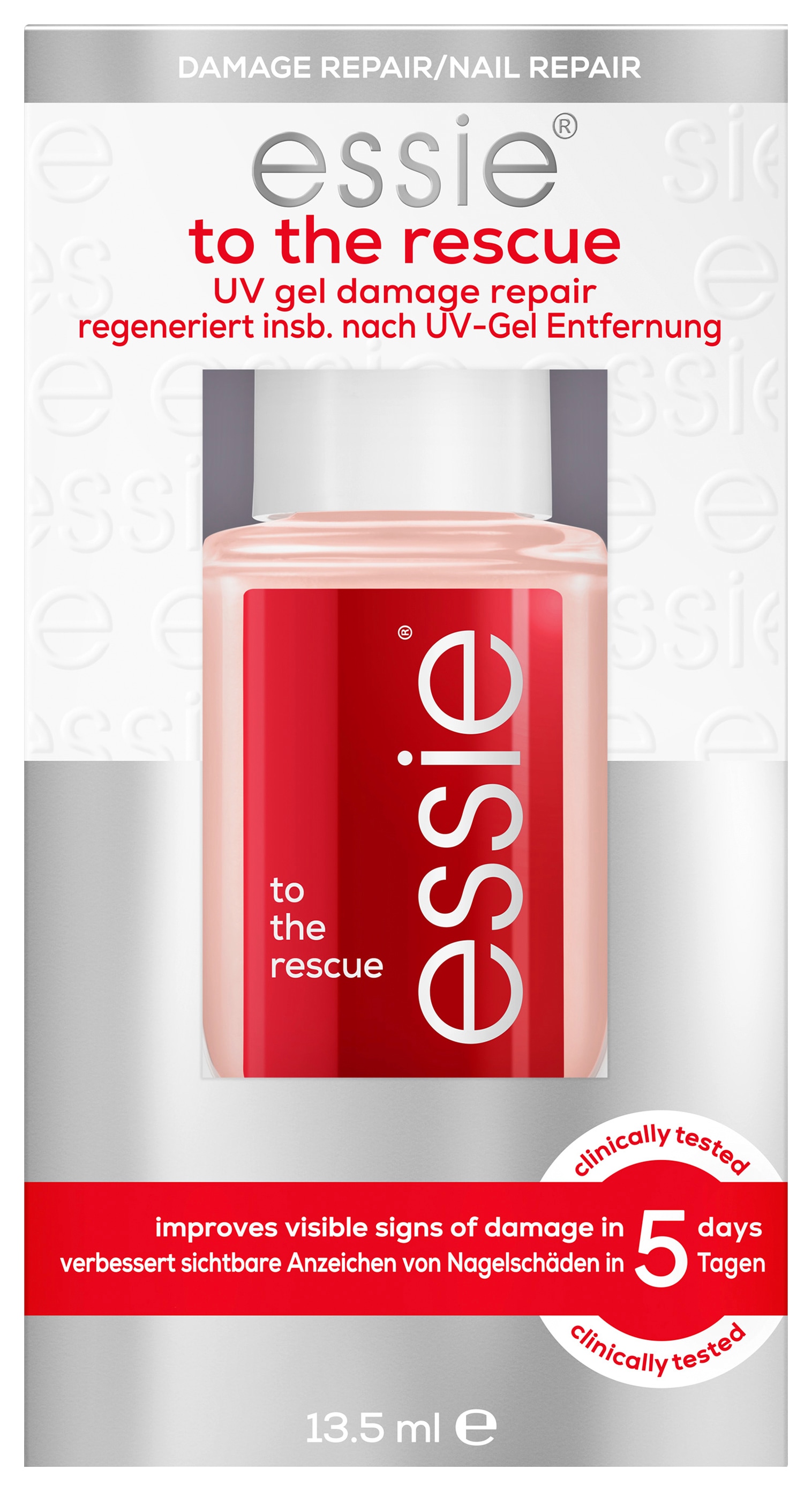essie Nagelhärter »to the rescue«, mit dreifachem Proteinkomplex für starke Nägel.