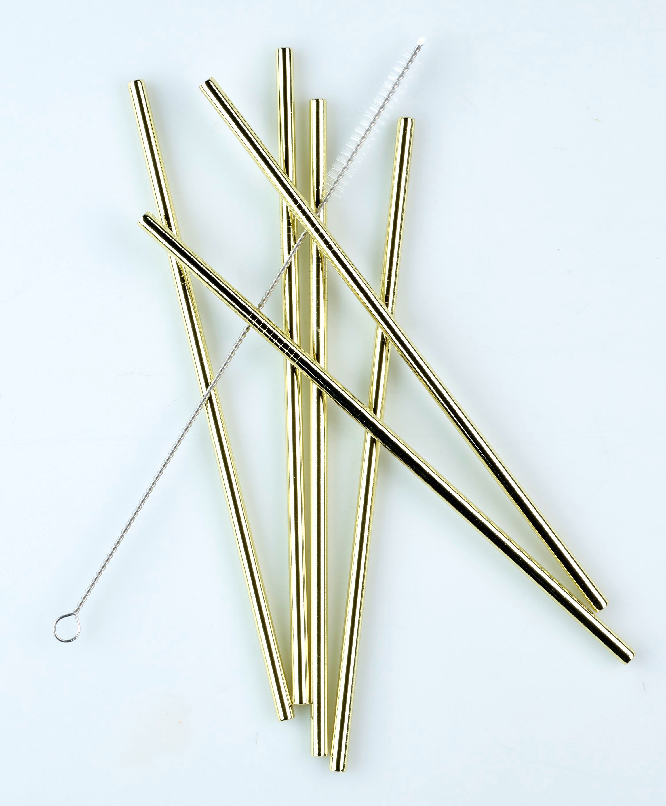 ECHTWERK Trinkhalme, (Set, 6 tlg.), Strohhalm-Set, Cocktail Zubehör, Edelstahl, inkl. Reinigungsbürste