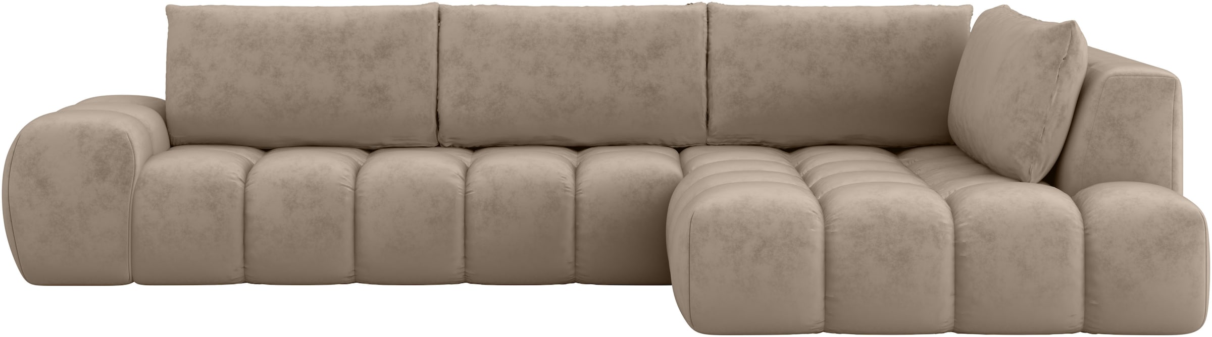 INOSIGN Ecksofa »AZITA Designsofa, elegant und bequem L-Form, Bubble-Optik«, lose Rückenkissen, traumhafte Steppung, Maße B/T/H: 352/210/72 cm