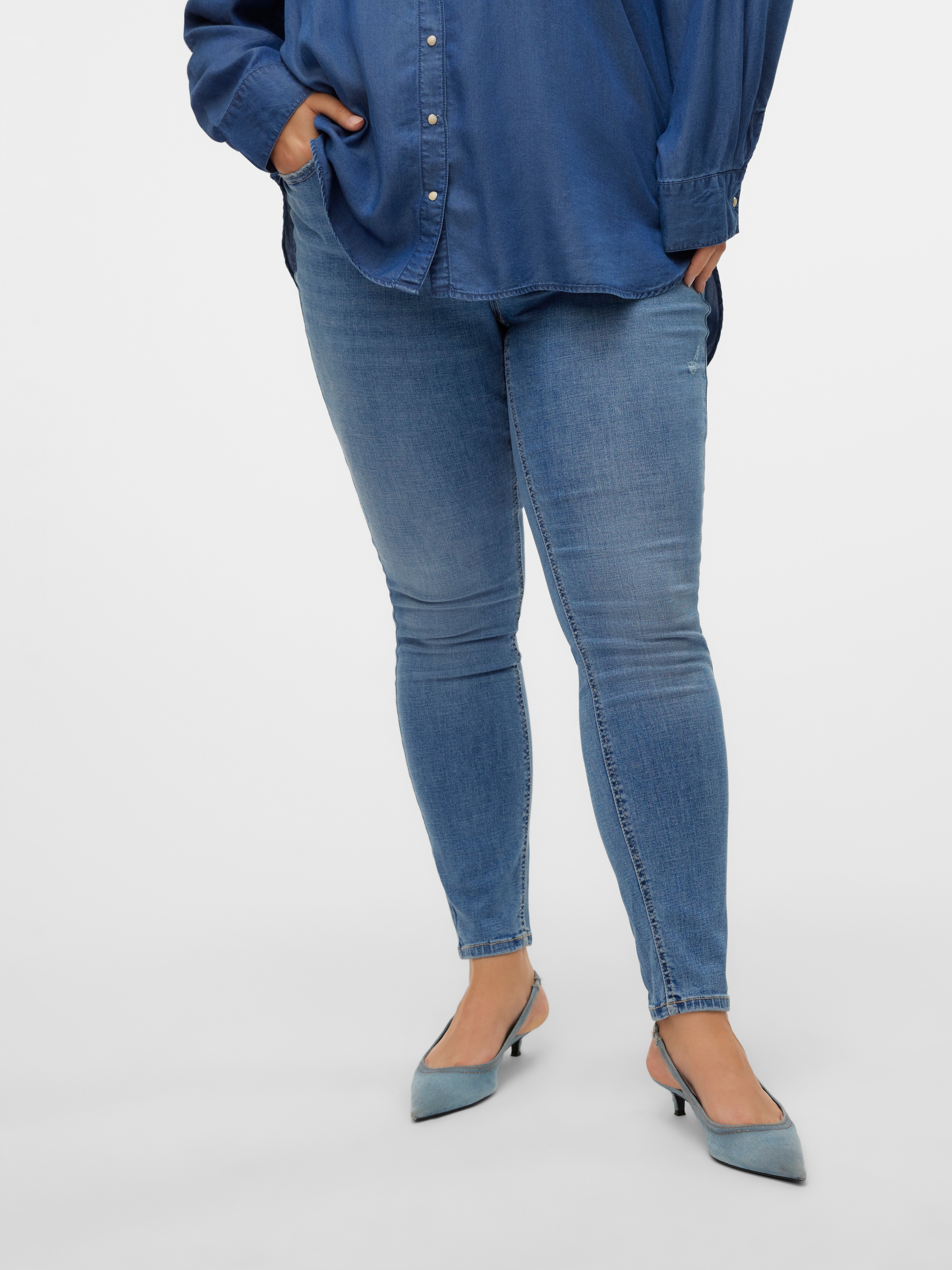 Vero Moda Curve Skinny-fit-Jeans "VMCFLASH MR SKINNY JEANS LI347 GA CUR" günstig online kaufen