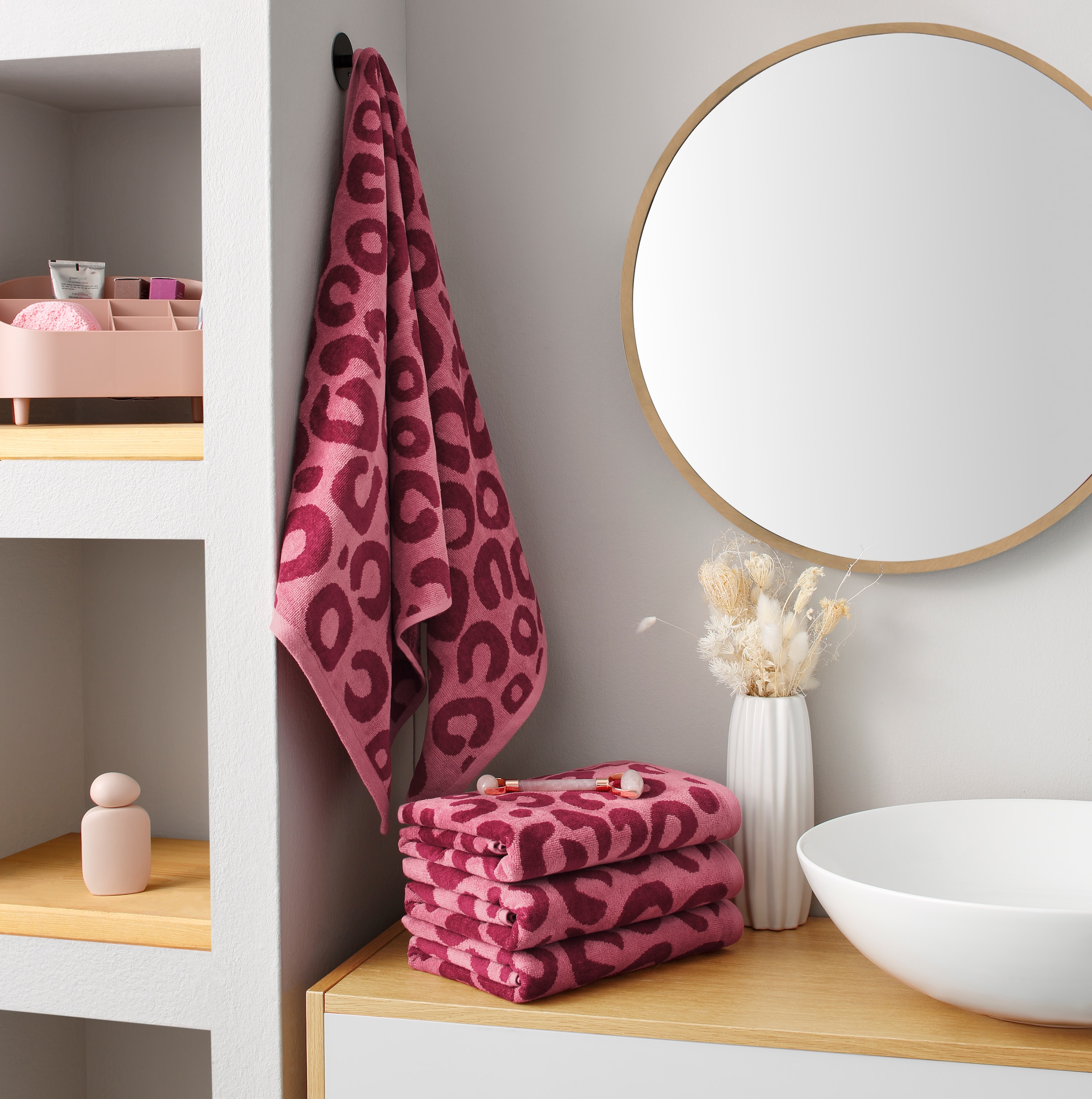 OTTO home Handtuch Set »Anna Leopardenmuster, 4-tlg Handtuch-Set, 50x100cm, 100% Baumwolle« Handtücher, weich, saugstark, modern, Leo, Animal Print