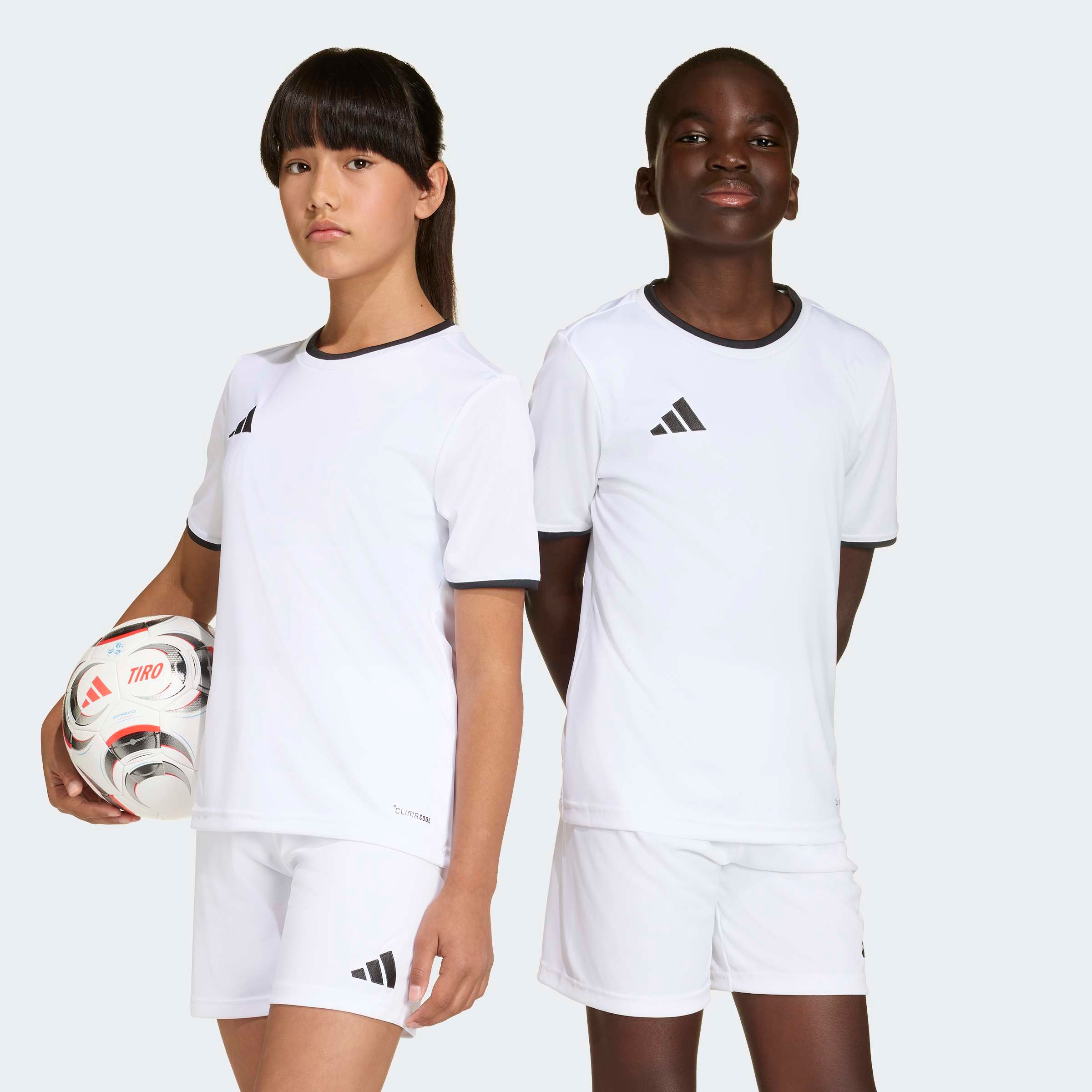Fußballtrikot ADIDAS PERFORMANCE "ENTRADA26 TRIKOT KIDS", Jungen, Gr. 164, weiß, schwarz, Obermaterial: 100% Polyester, Rundhals, Trikots Fußballtrikot