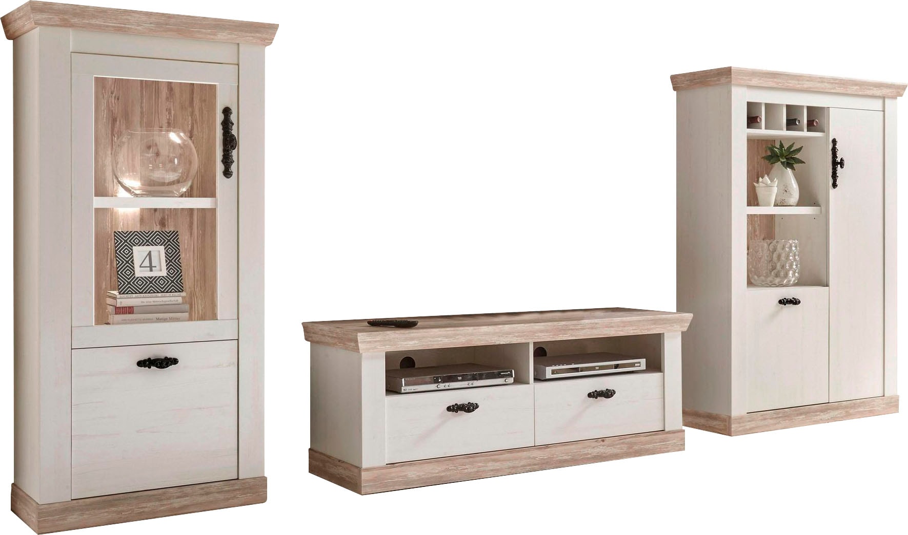 Home affaire Wohnwand "Florenz, Anbauwand im Landhausstil, Komplettset mit günstig online kaufen