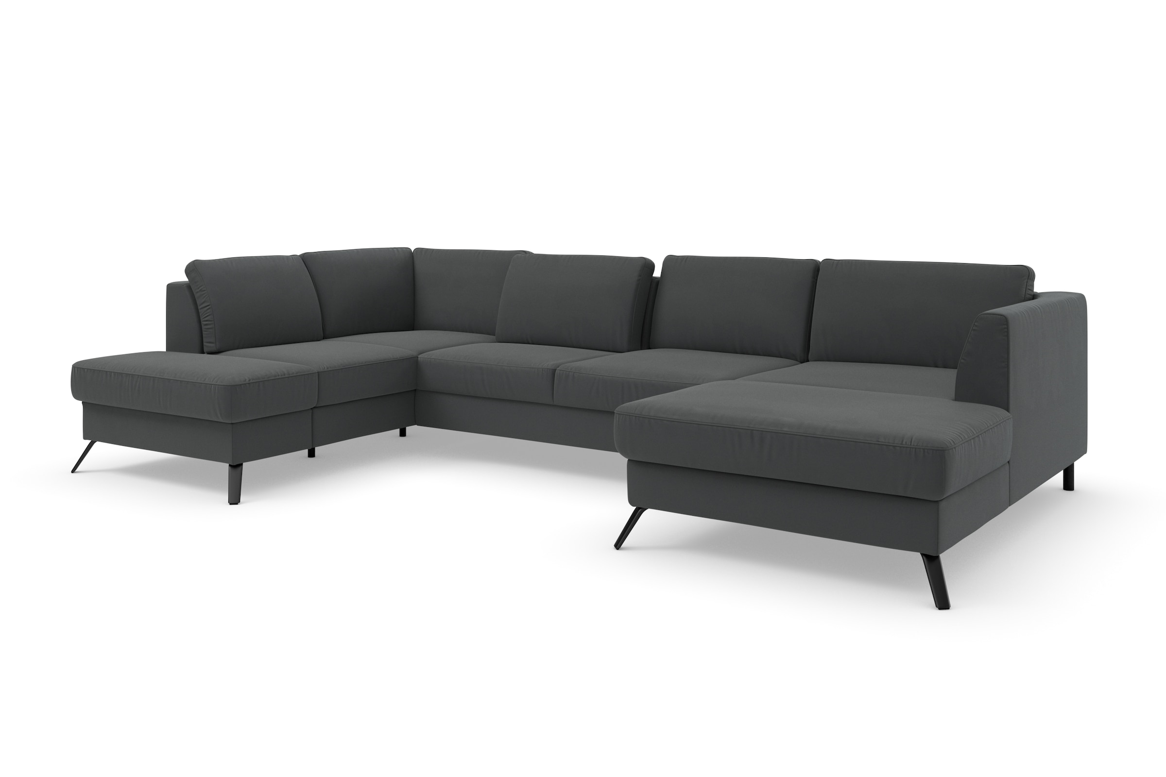 sit&more Wohnlandschaft »Olsen U-Form«, inklusive Sitztiefenverstellung, wahlweise mit Bettfunktion, 15cm hoch