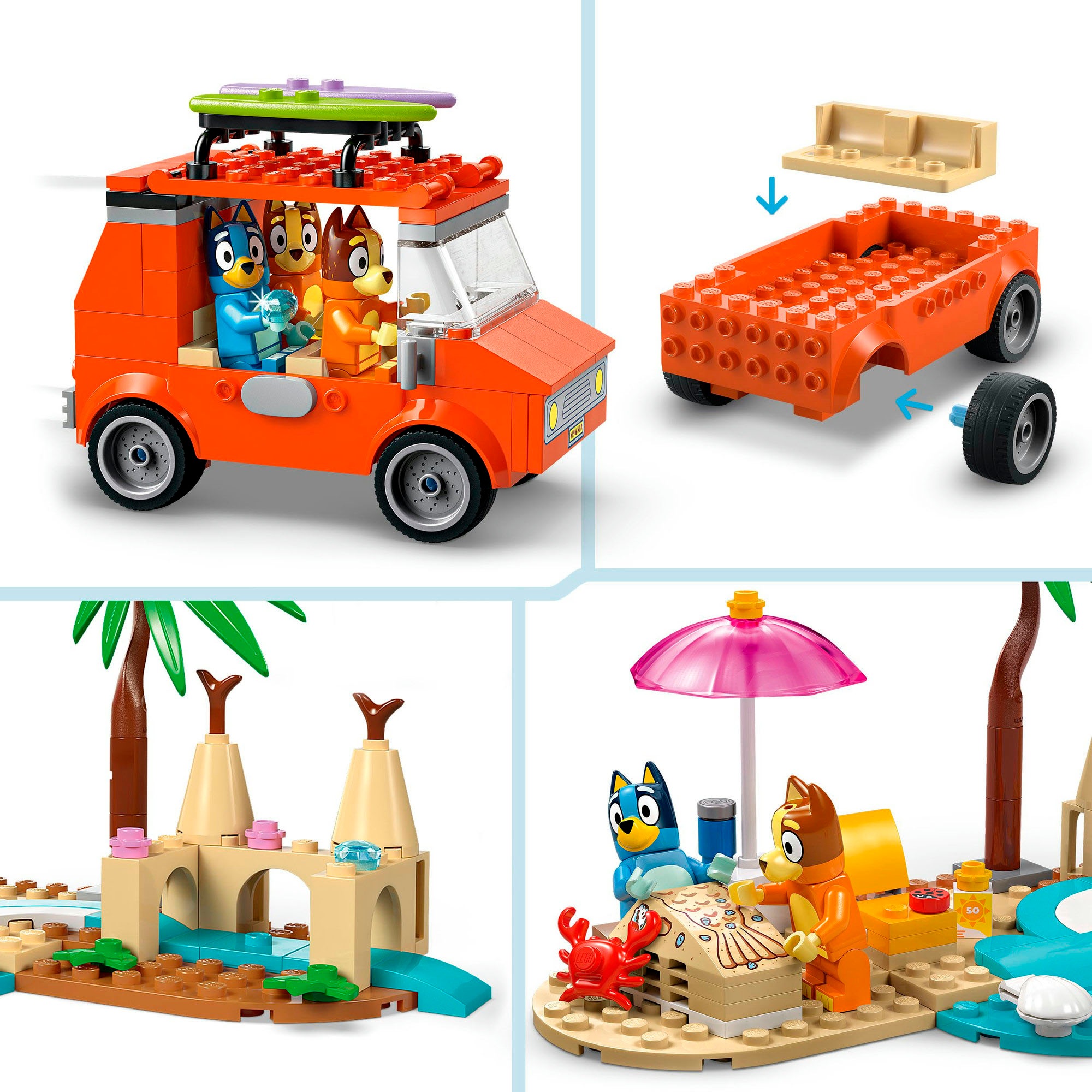 LEGO® Konstruktionsspielsteine »Blueys Strandausflug (11202), LEGO Bluey«, (133 St.), Made in Europe