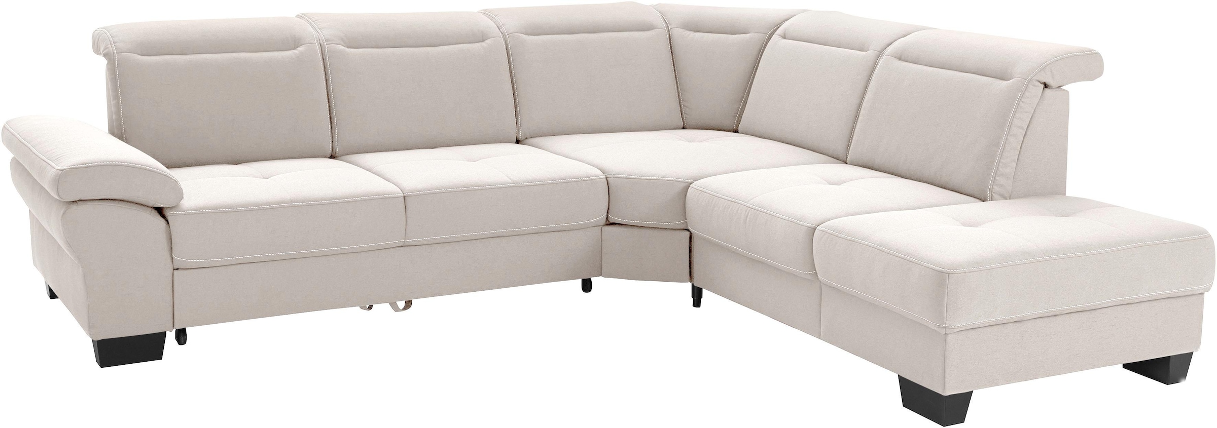 Places of Style Ecksofa »Cornwall L-Form«, incl. Sitztiefenverstellung, mit Bettfunktion und Kopfteilverstellung