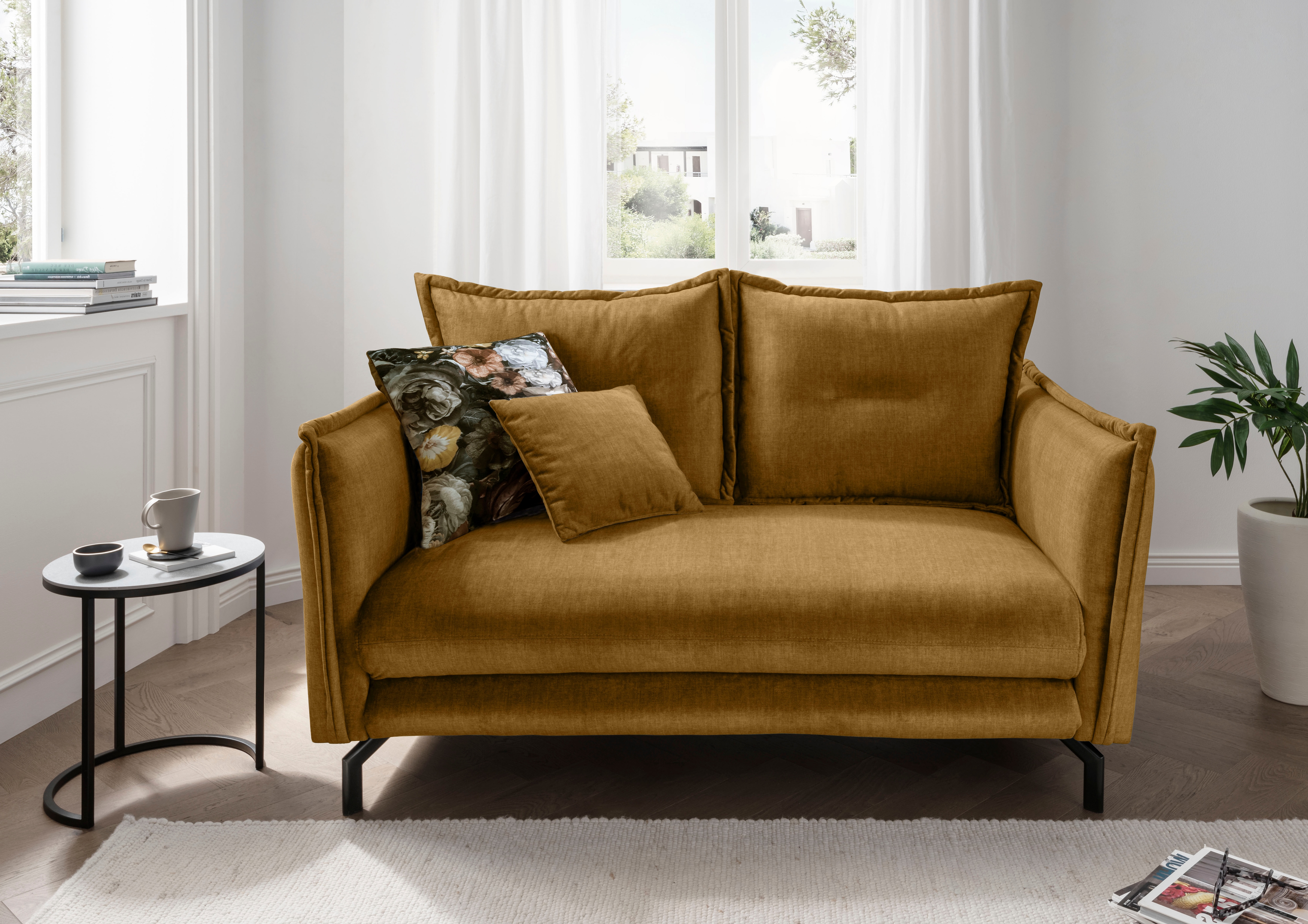 Home affaire Ecksofa "Lava modern und bequem, schmale Armlehnen, tolle Detailverarbeitung" Armlehnen verstellbar