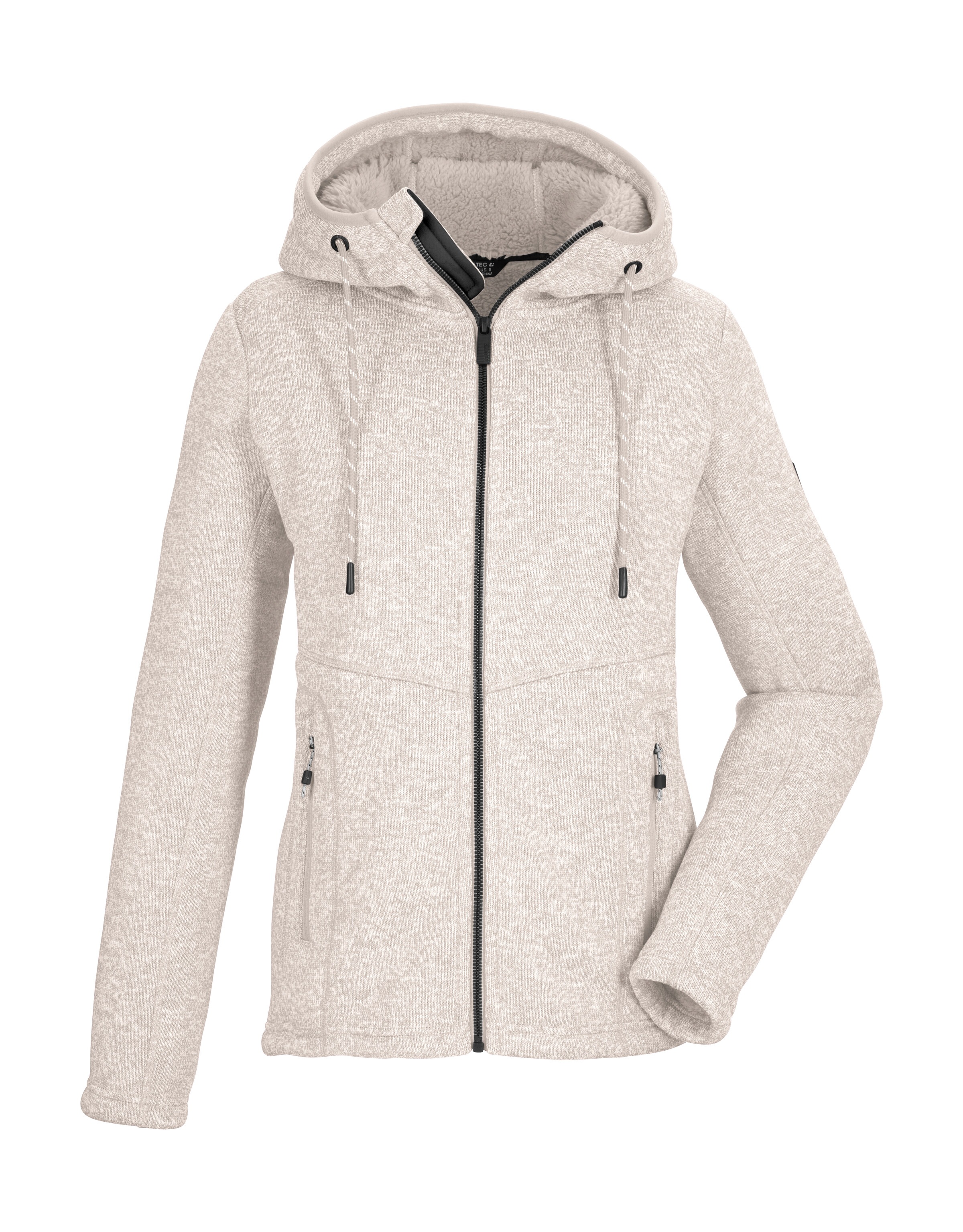 Killtec Fleecejacke "KOW 41 WMN KNTFLC JCKT" Strickfleecejacke mit Teddyfutter, Kapuze, verschließbare Taschen